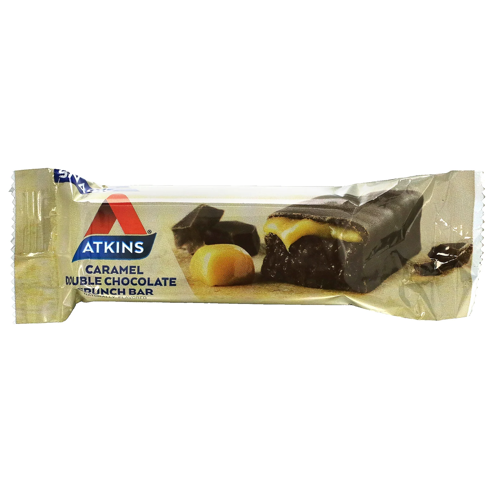 Atkins, Snack, хрустящий батончик для перекуса, карамель и двойной шоколад, 5 штук по 44 г (1,55 унции)