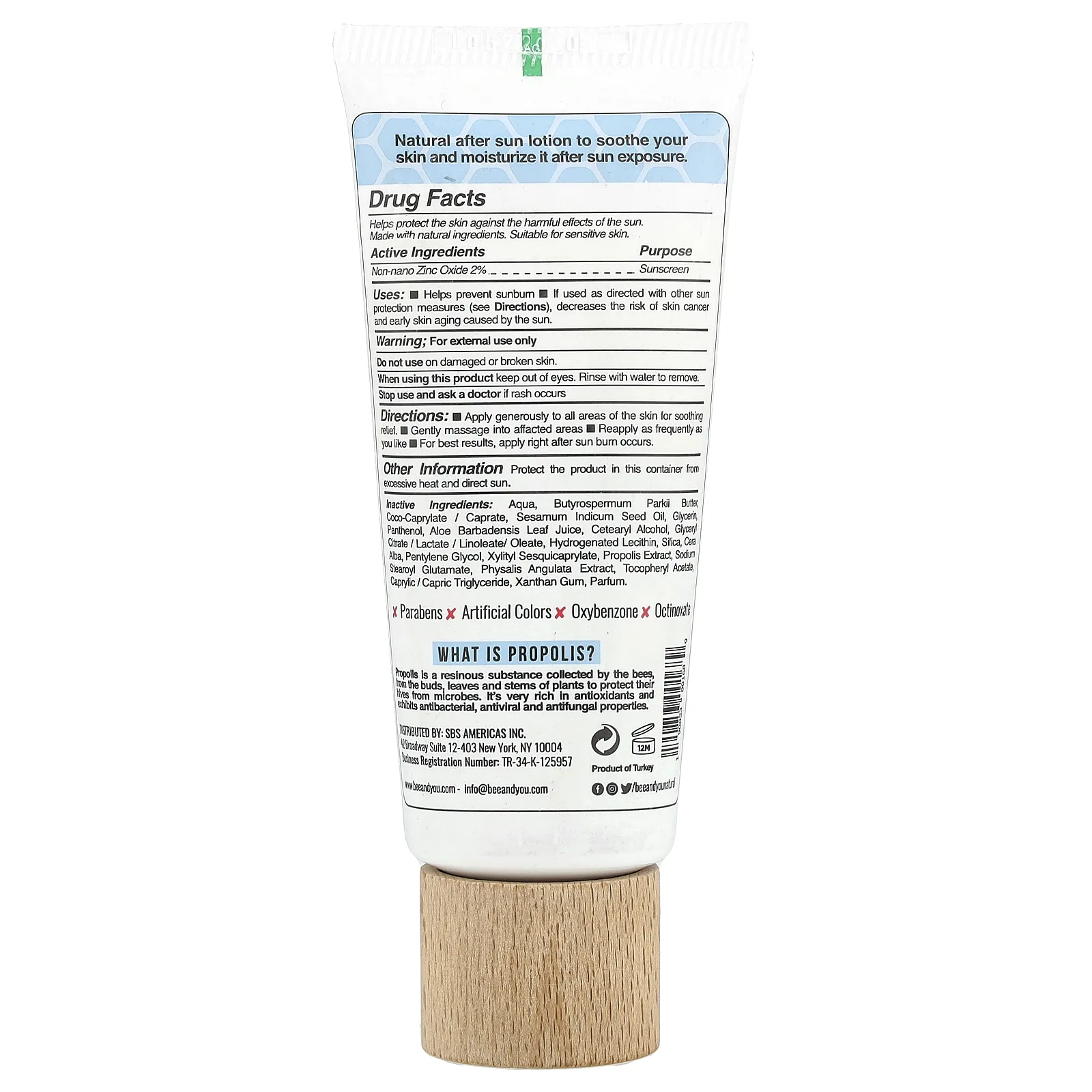 Bee&You, Натуральный лосьон после загара, 80 мл