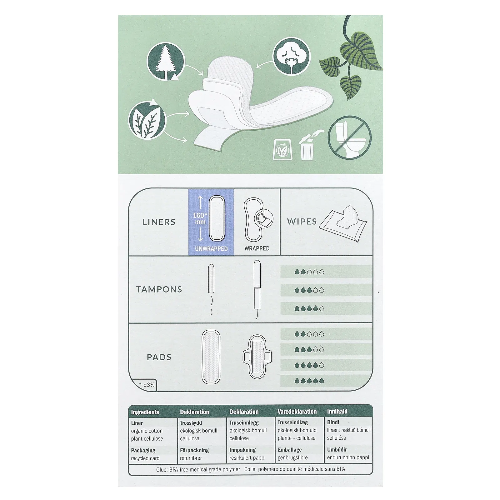 Natracare, Ежедневные прокладки с поверхностью из органического хлопка, мини, 30 штук