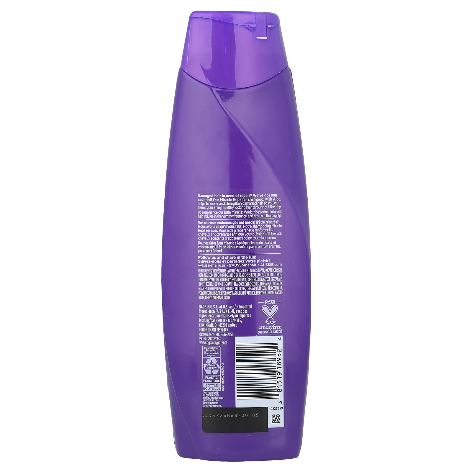 Aussie, Miracle Repairer, шампунь с алоэ, 360 мл (12,1 жидк. Унции)