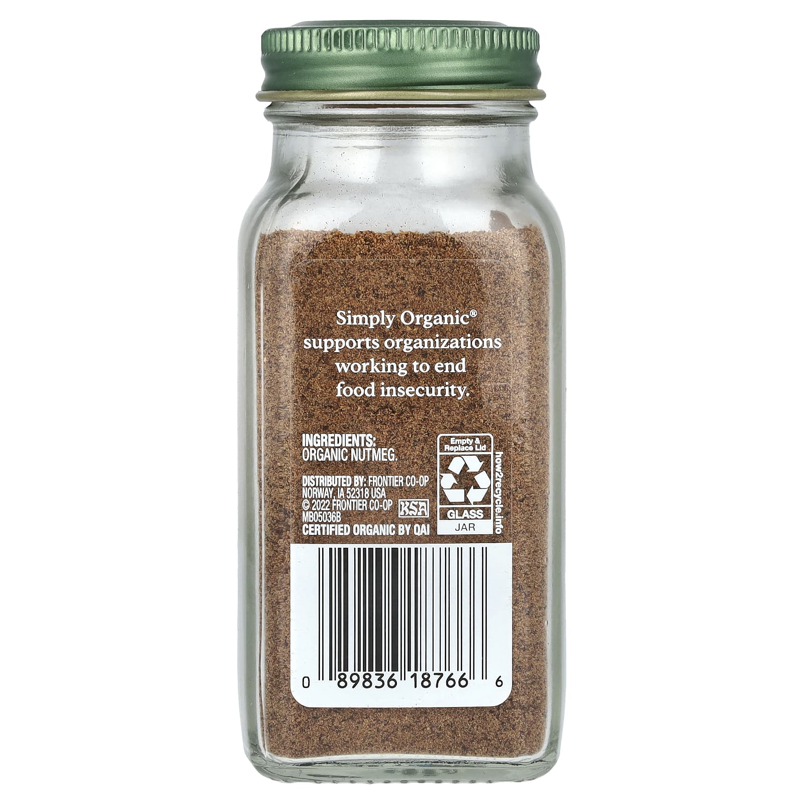 Simply Organic, Молотый мускатный орех, 65 г (2,30 унции)