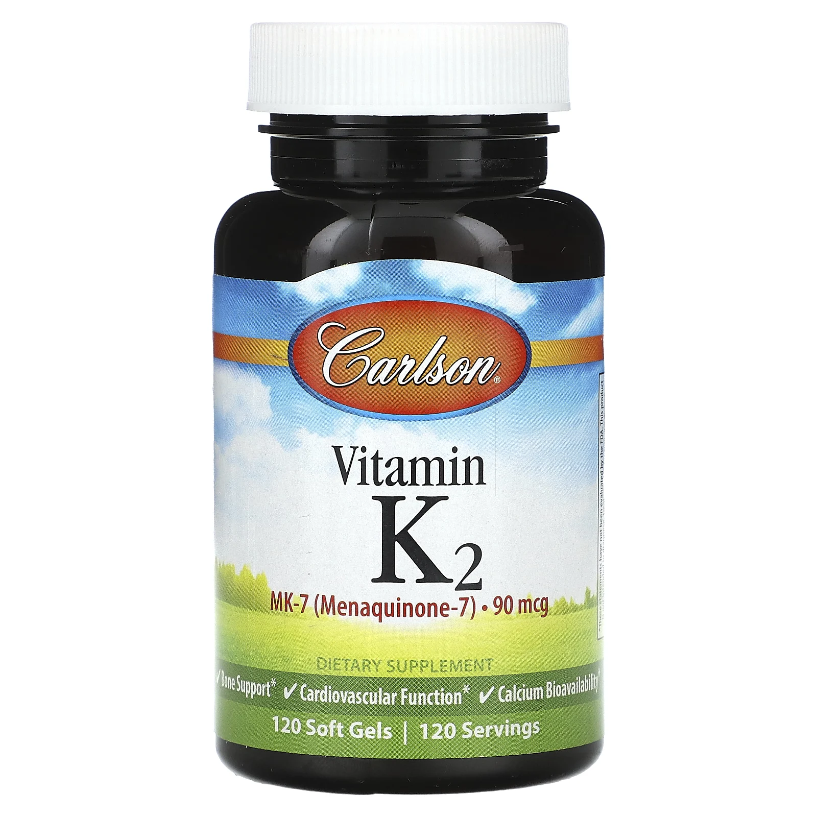 Carlson, Витамин K2, 90 мкг, 120 мягких таблеток