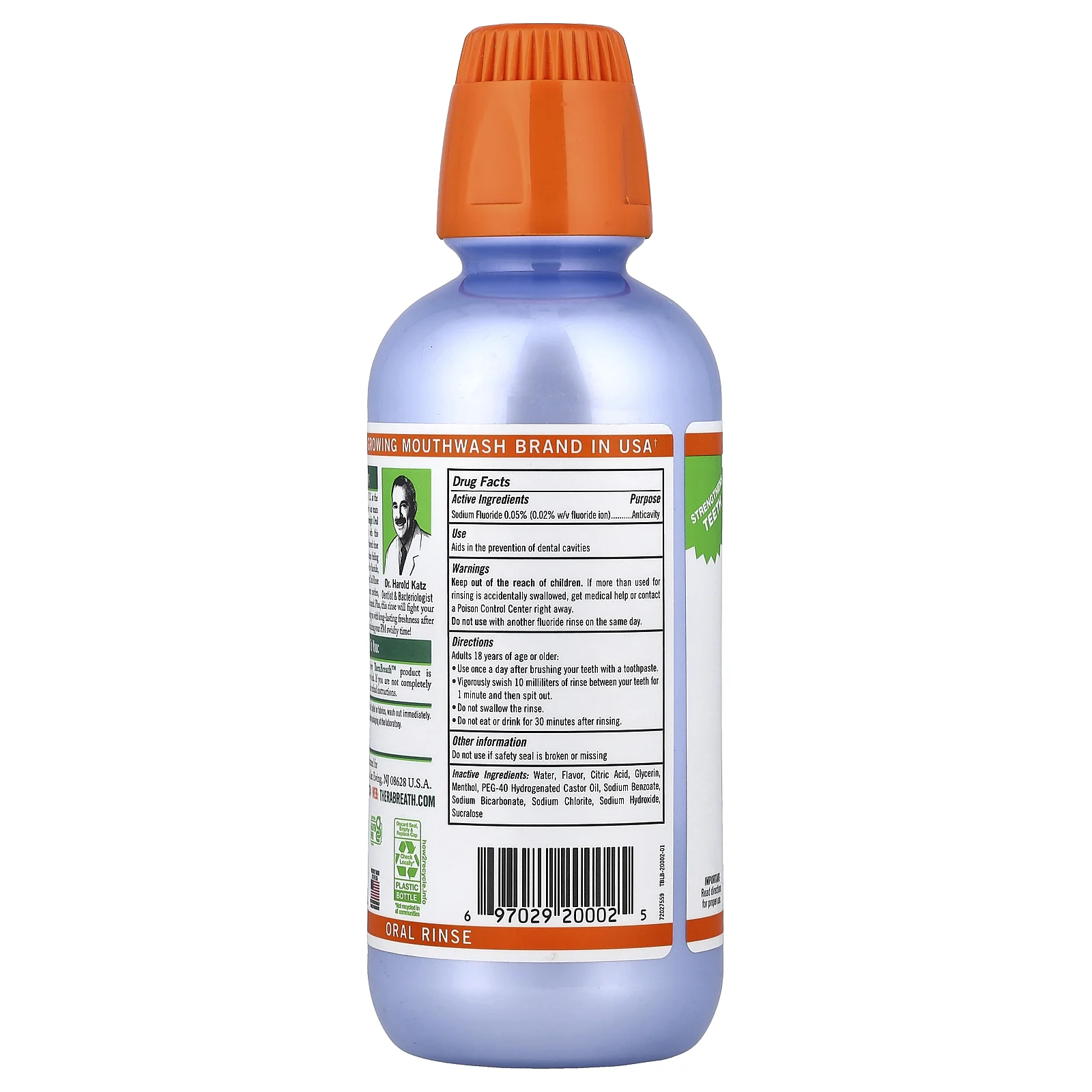 TheraBreath, ночной ополаскиватель для рта, с ромашкой и мятой, 473 мл (16 жидк. унций)