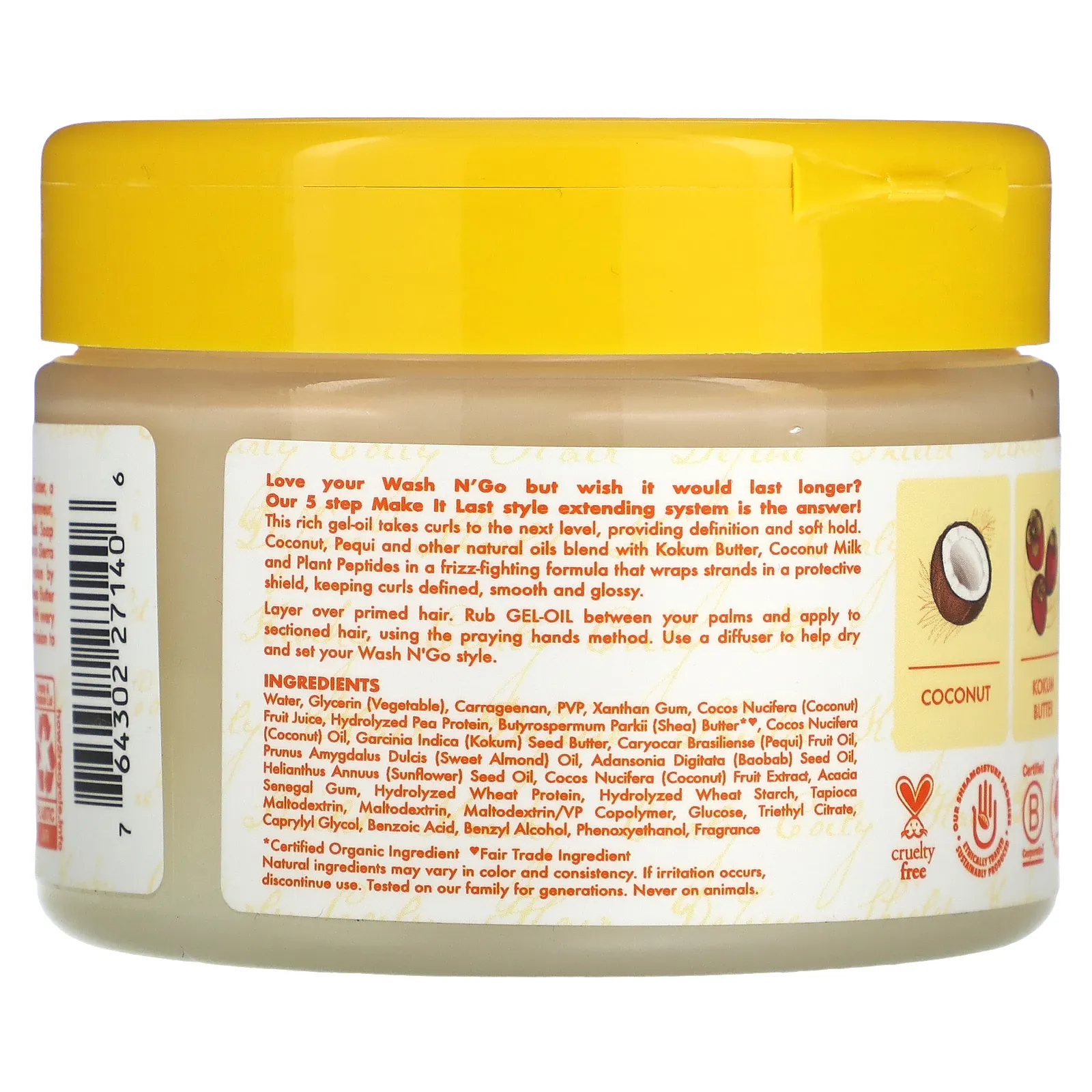 SheaMoisture, Make It Last Wash N'Go Defining, гель-масло, кокосовый крем, 340 г (12 унций)