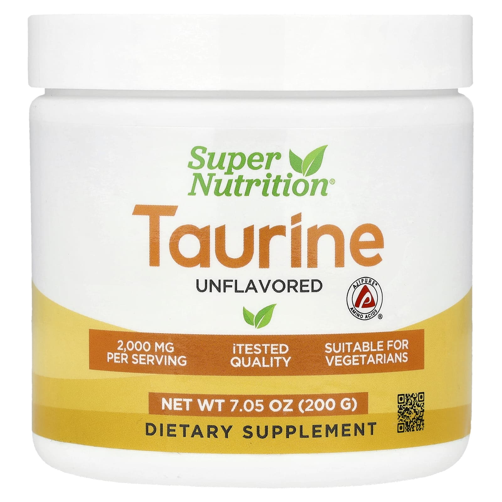 Super Nutrition, таурин, без добавок, 200 г (7,05 унции)