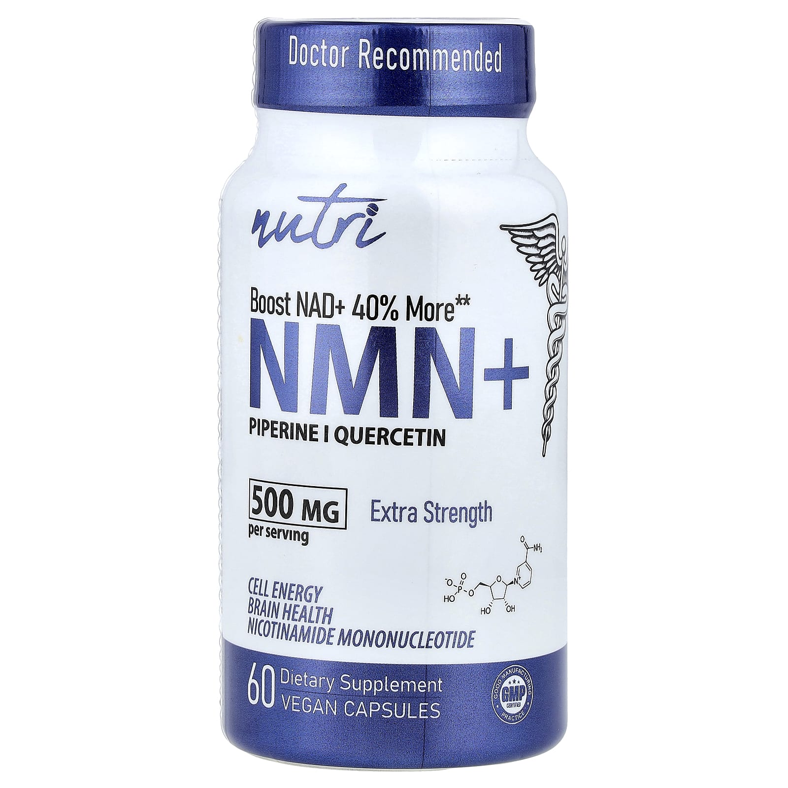 Nutri, NMN+, 60 веганских капсул