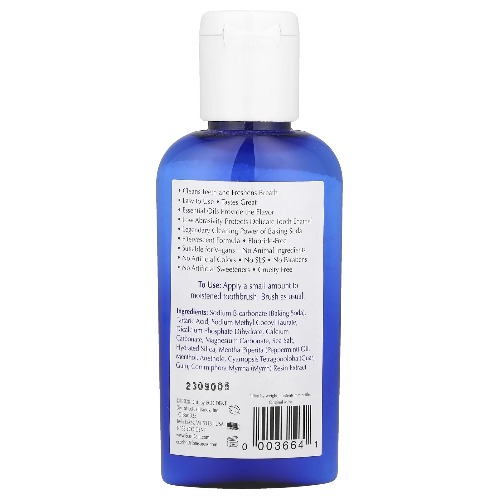 Eco-Dent, Daily Care, зубной порошок с пищевой содой, «Оригинальная мята», 56 г (2 унции)