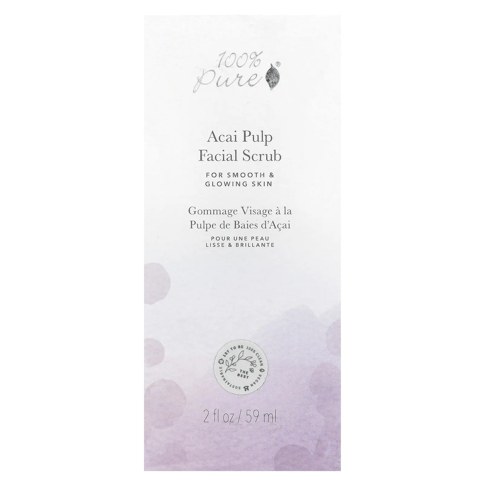 100% Pure, Скраб для лица из мякоти асаи, 59 мл (2 жидк. Унции)