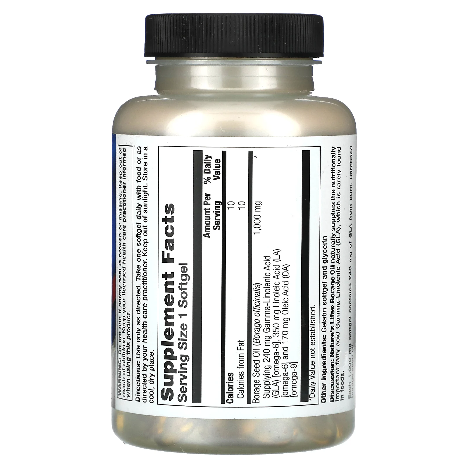 Nature's Life, масло бурачника, 1000 мг, 60 капсул