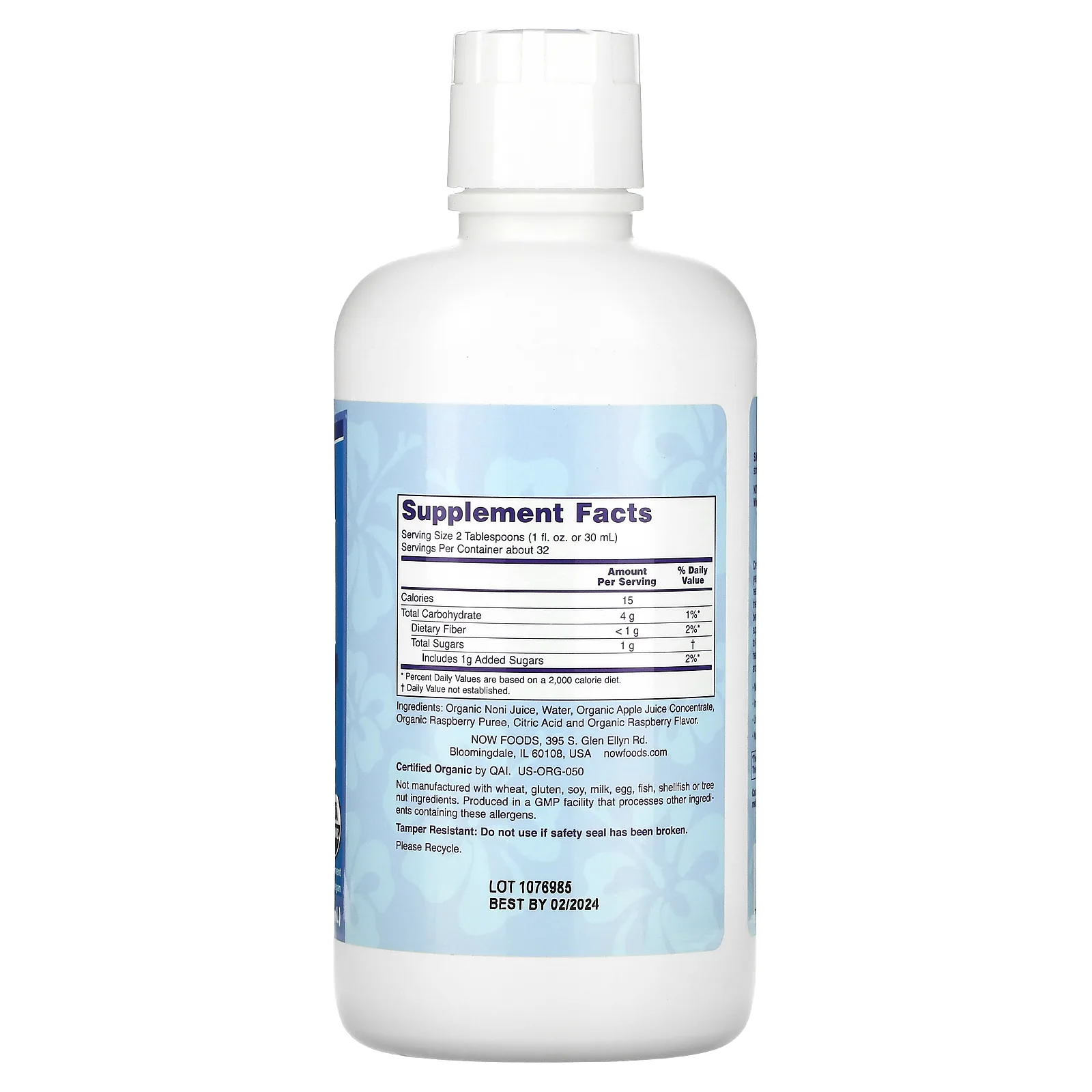 NOW Foods, сертифицированный органический нони, суперфрукт, 946 мл (32 жидк. унции)