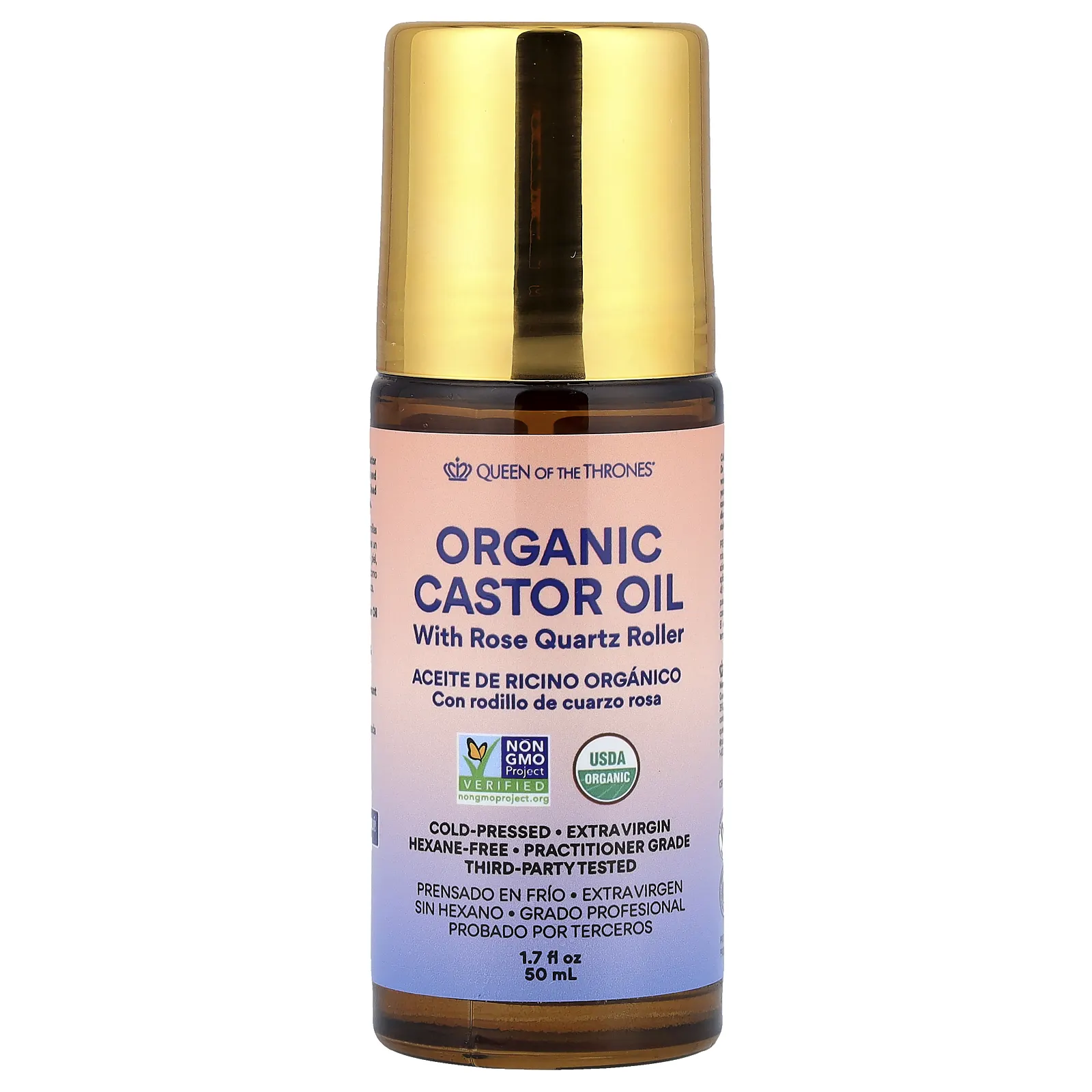 Queen of the Thrones, Органическое касторовое масло с розовым кварцем, 50 мл (1,7 жидк. Унции)
