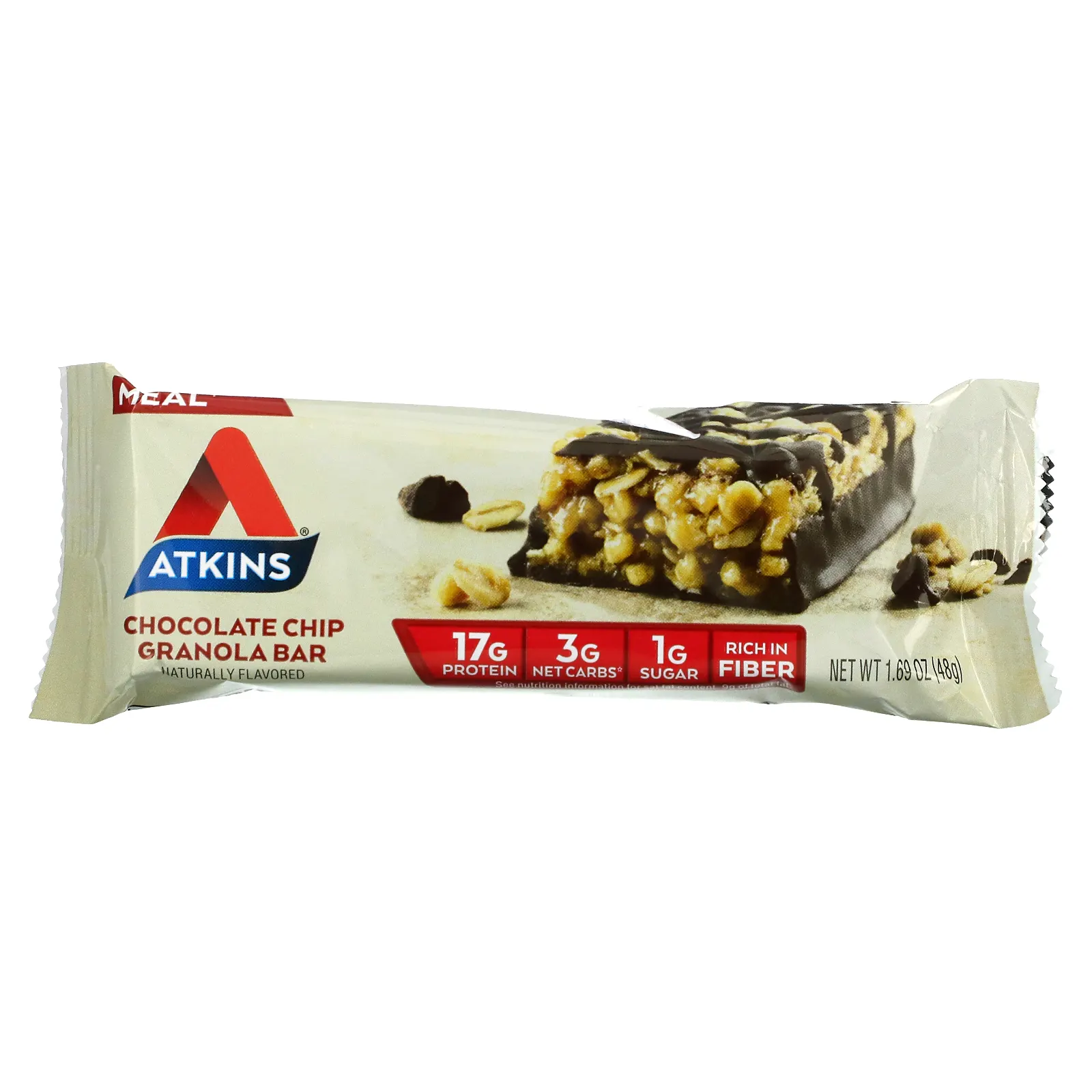 Atkins, Батончик с гранолой и шоколадной стружкой, 5 батончиков, весом 48 г (1,69 унции) каждый