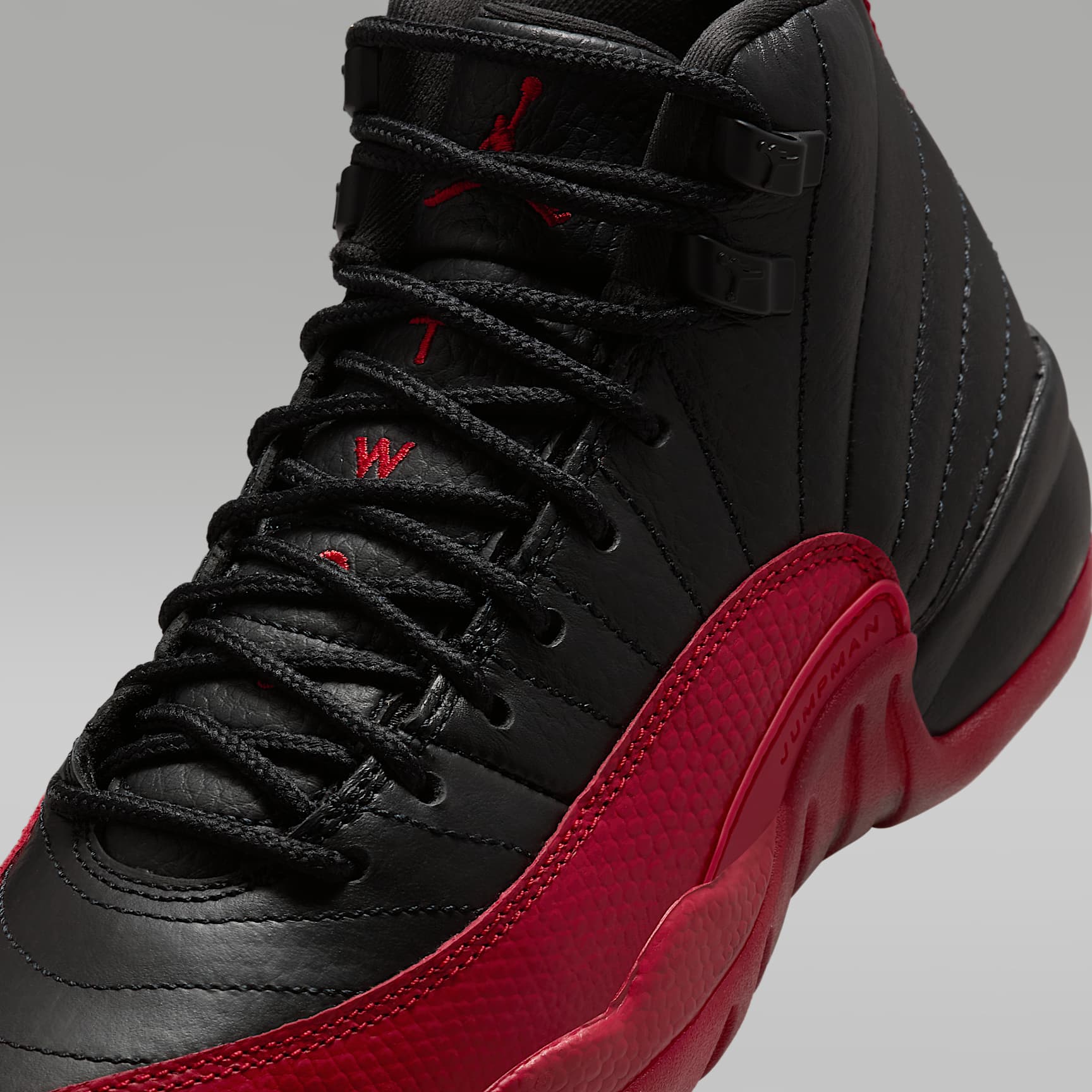 Air Jordan 12 Retro "Black and Varsity Red" Big Kids' Shoes