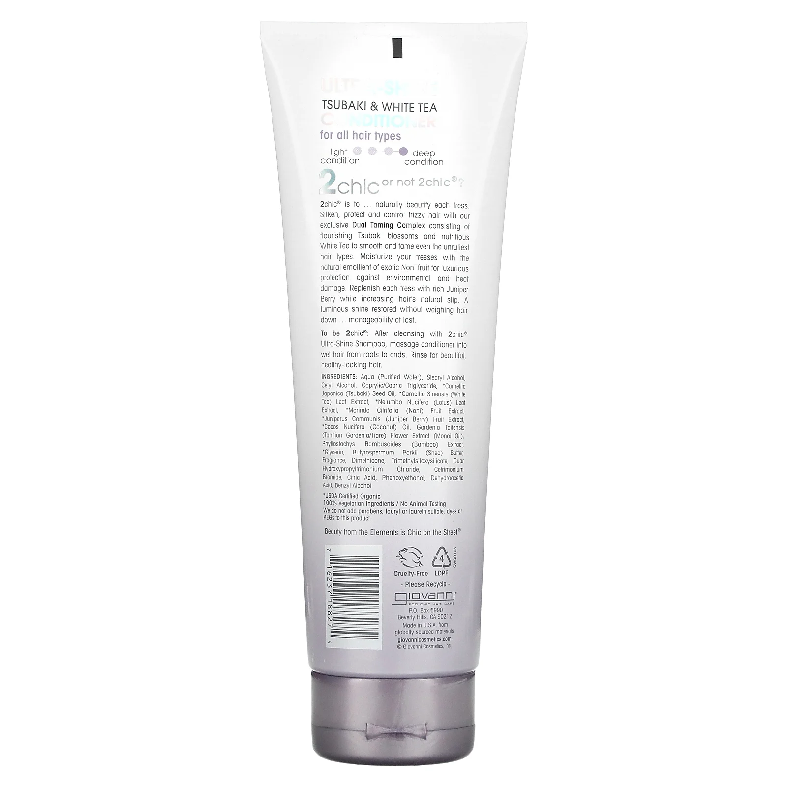 Giovanni, 2chic, Ultra Shine Conditioner, For All Hair Types, Tsubaki +White Tea, 8.5 fl oz (250 ml)