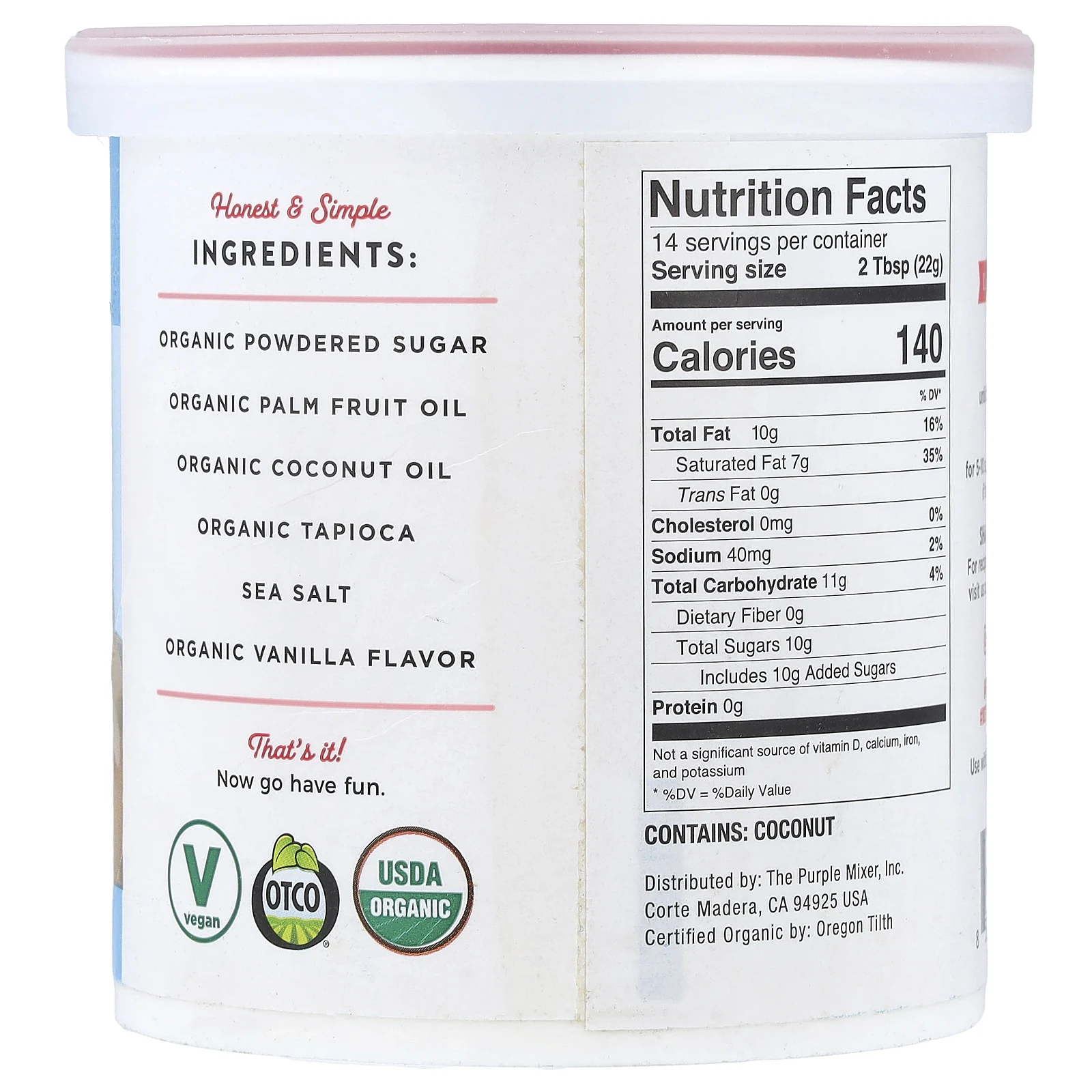 Miss Jones Baking Co, органическая глазурь, ванильно, 320 г (11,29 унции)