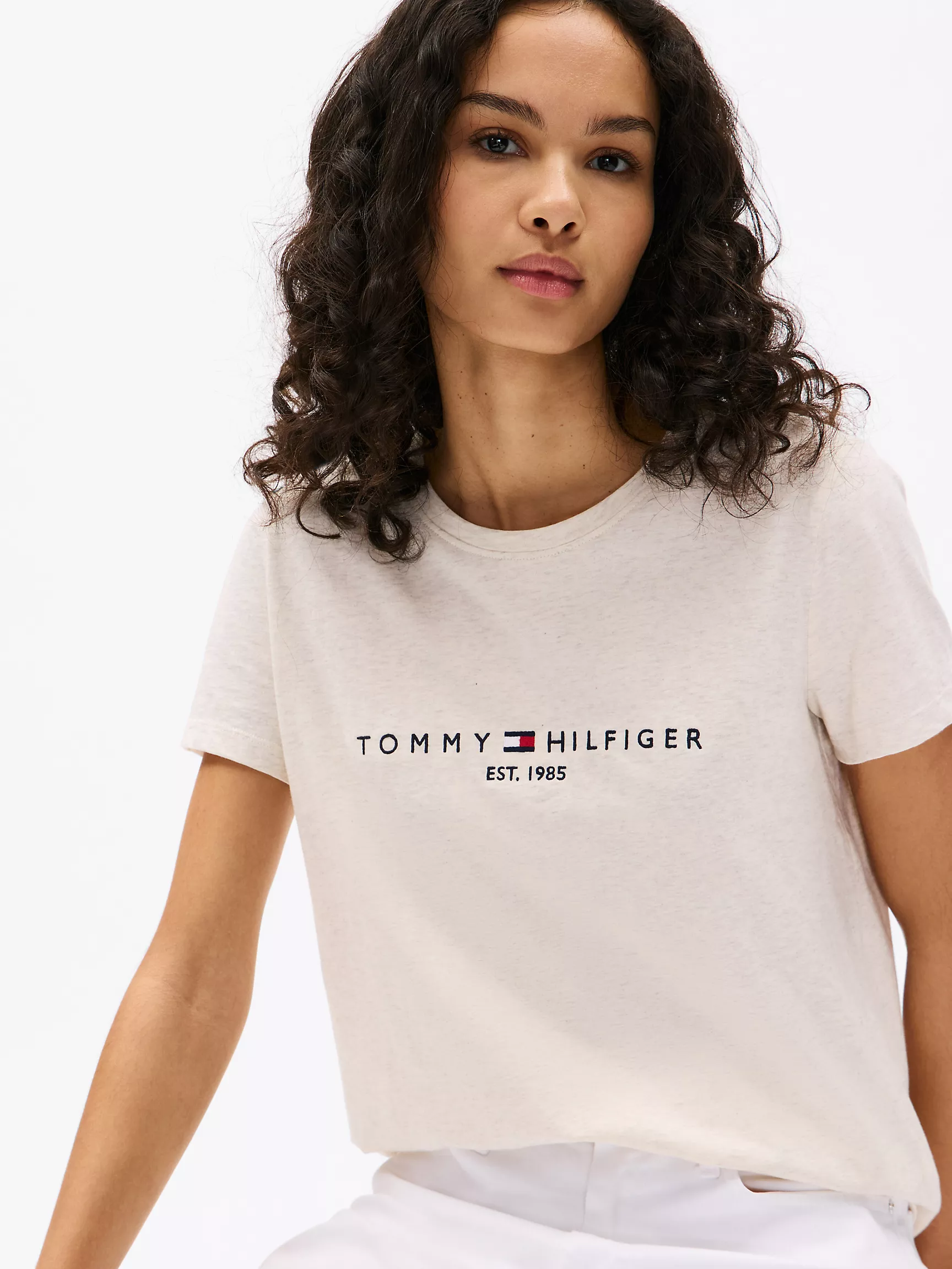 Женская футболка Tommy Hilfiger, Футболка с вышитым логотипом Tommy