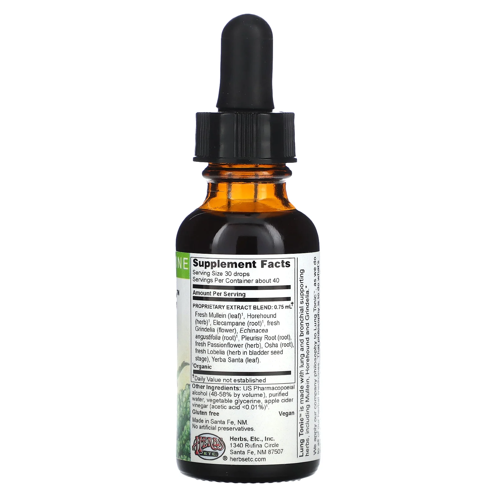 Herbs Etc., тоник для легких, жидкий экстракт, 30 мл (1 жидк. унция)