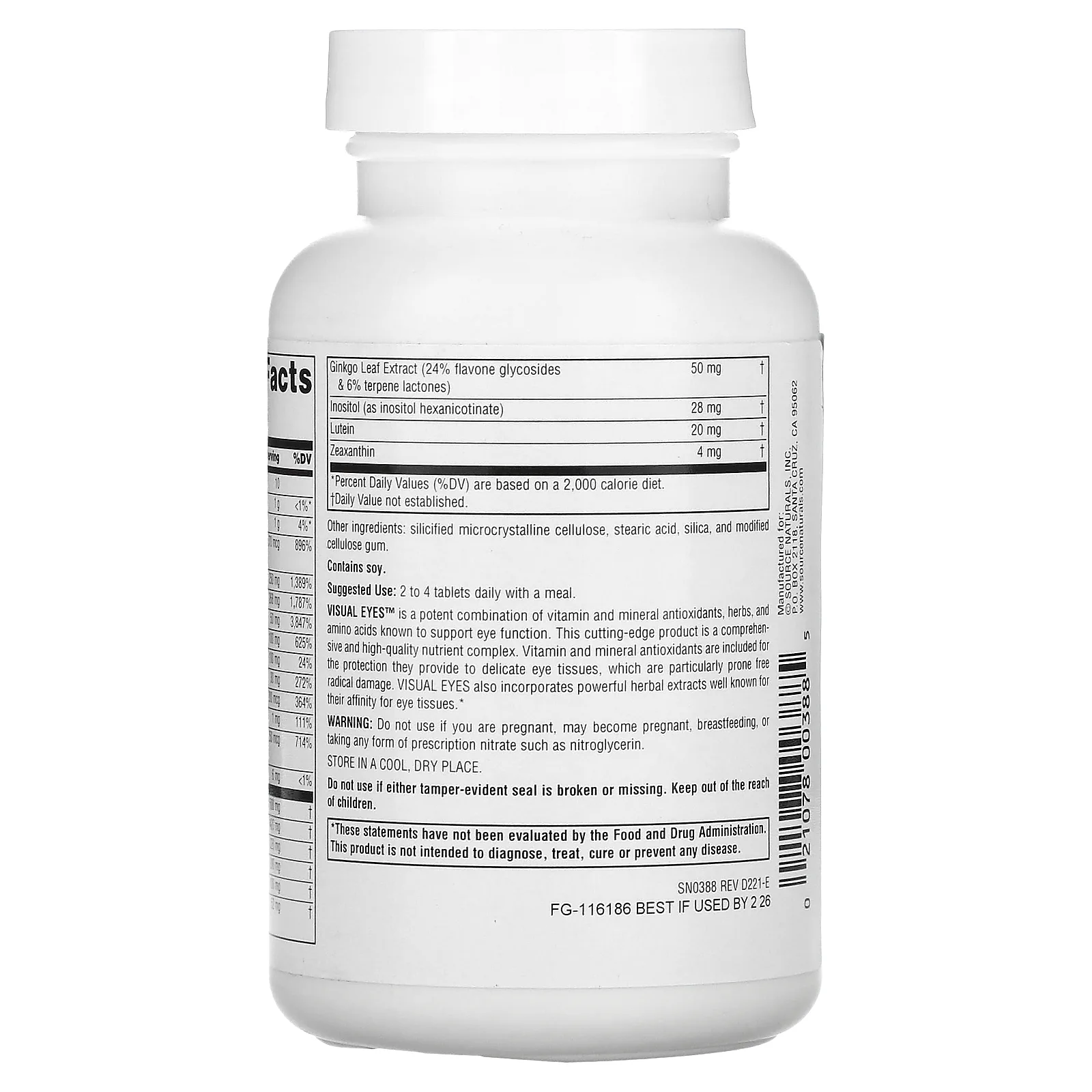 Source Naturals, Visual Eyes, мульти-питательный комплекс, 90 таблеток