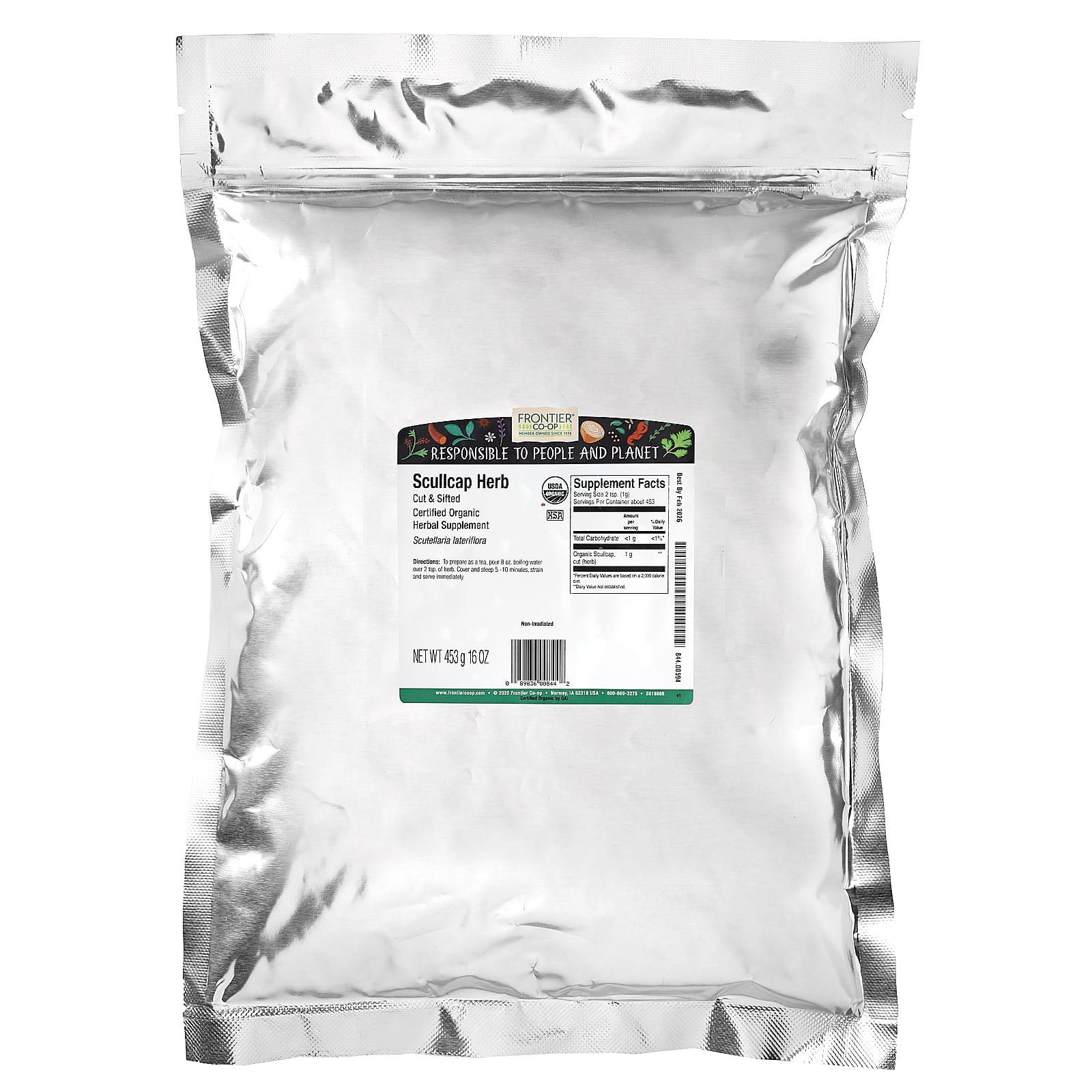 Frontier Co-op, Органическая трава черемши, нарезанная и просеянная, 453 г (16 унций)