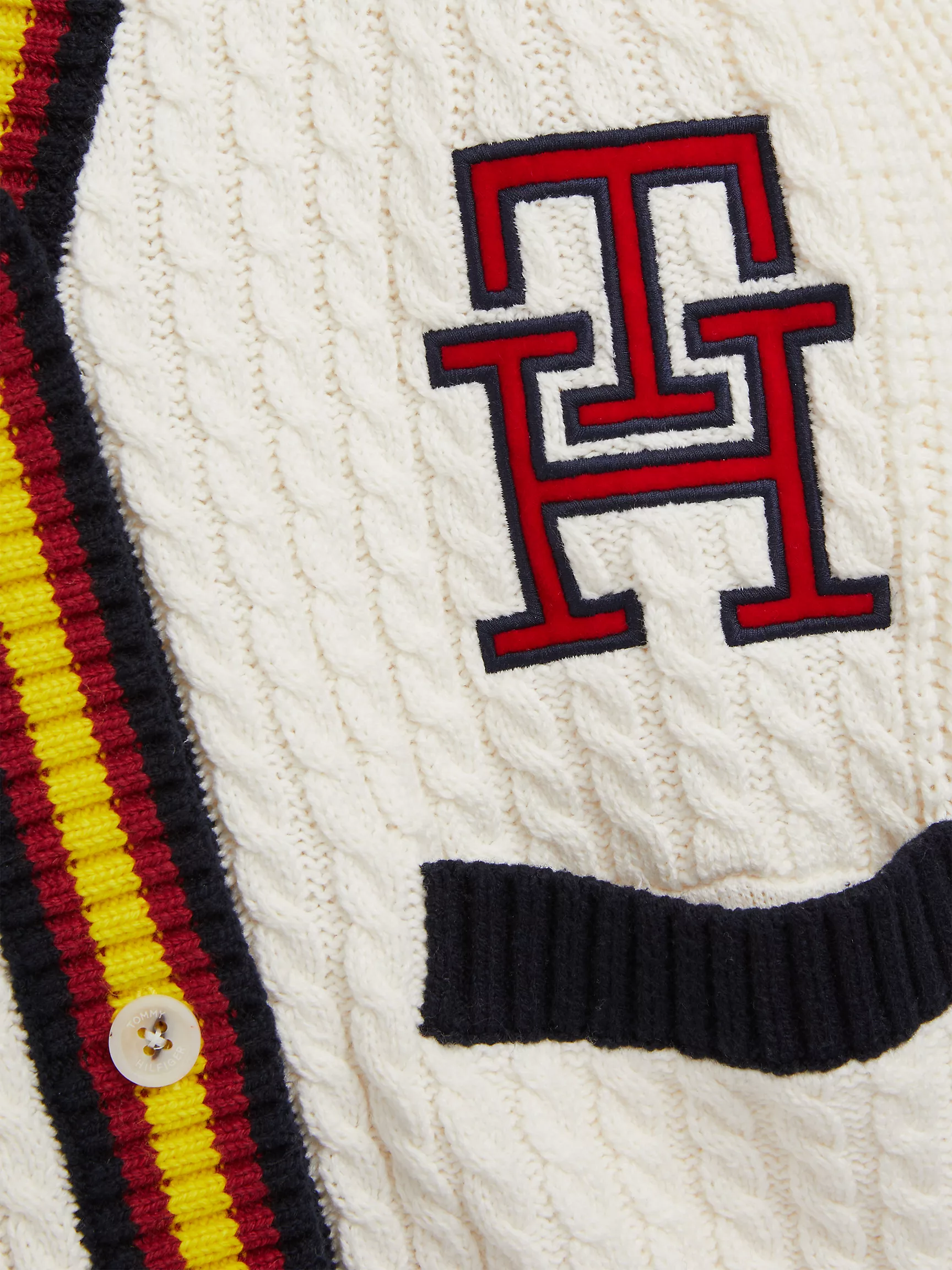 Свитер для девочки Tommy Hilfiger, Детский университетский кардиган с монограммой TH