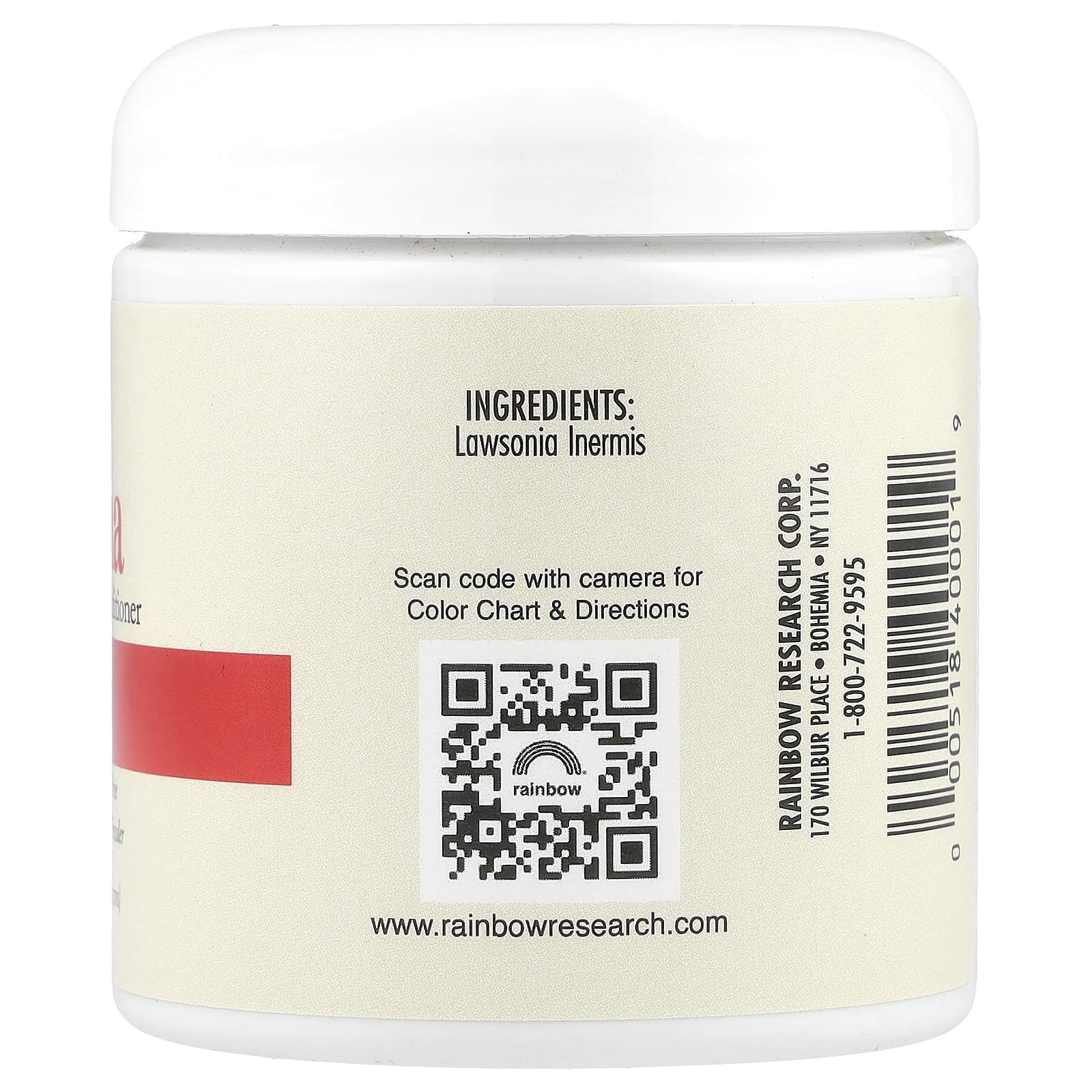 Rainbow Research, хна, краска и кондиционер для волос, красный цвет, 113 г (4 унции)