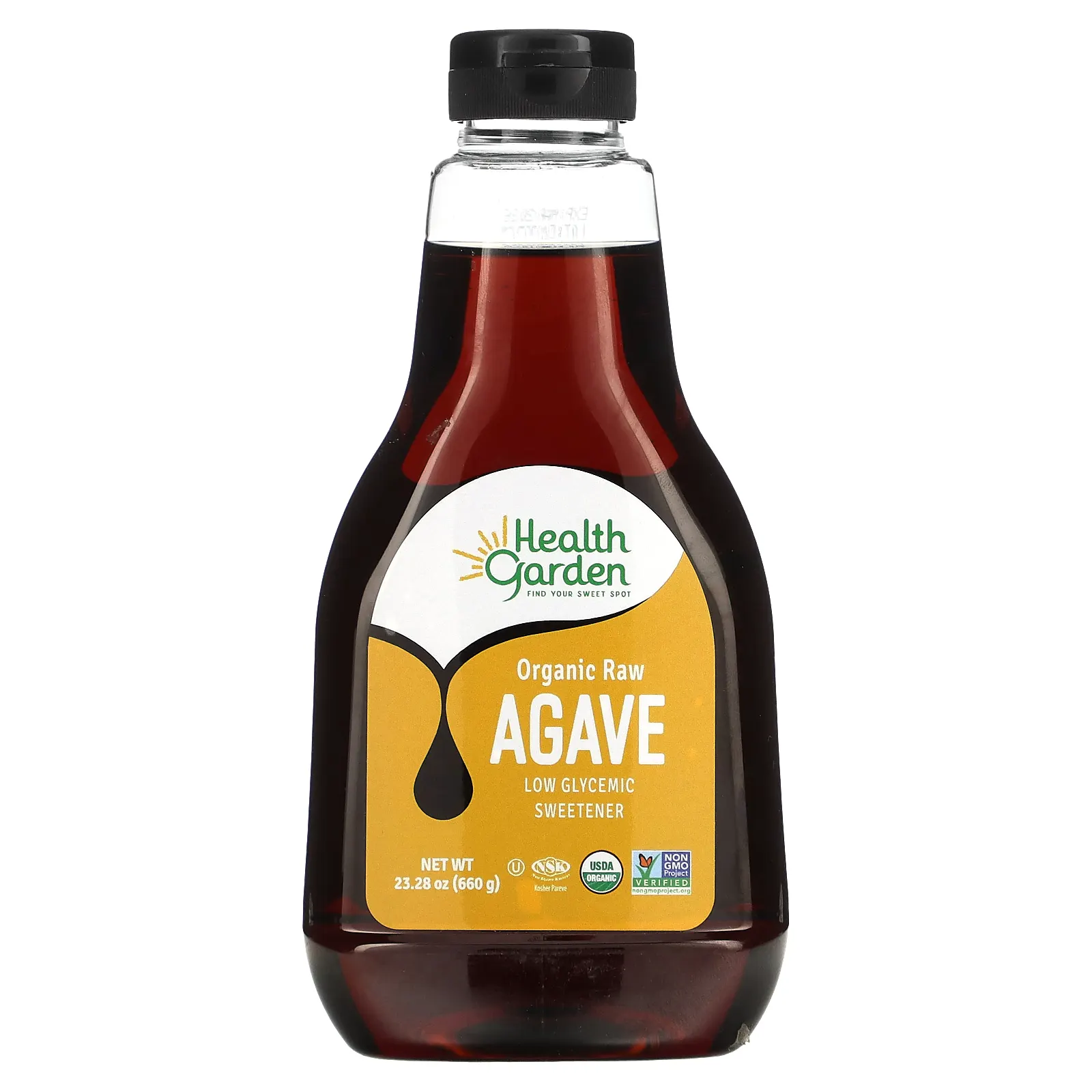 Health Garden, Органическая необработанная агава, подсластитель с низким гликемическим индексом, 660 г (23,28 унции)