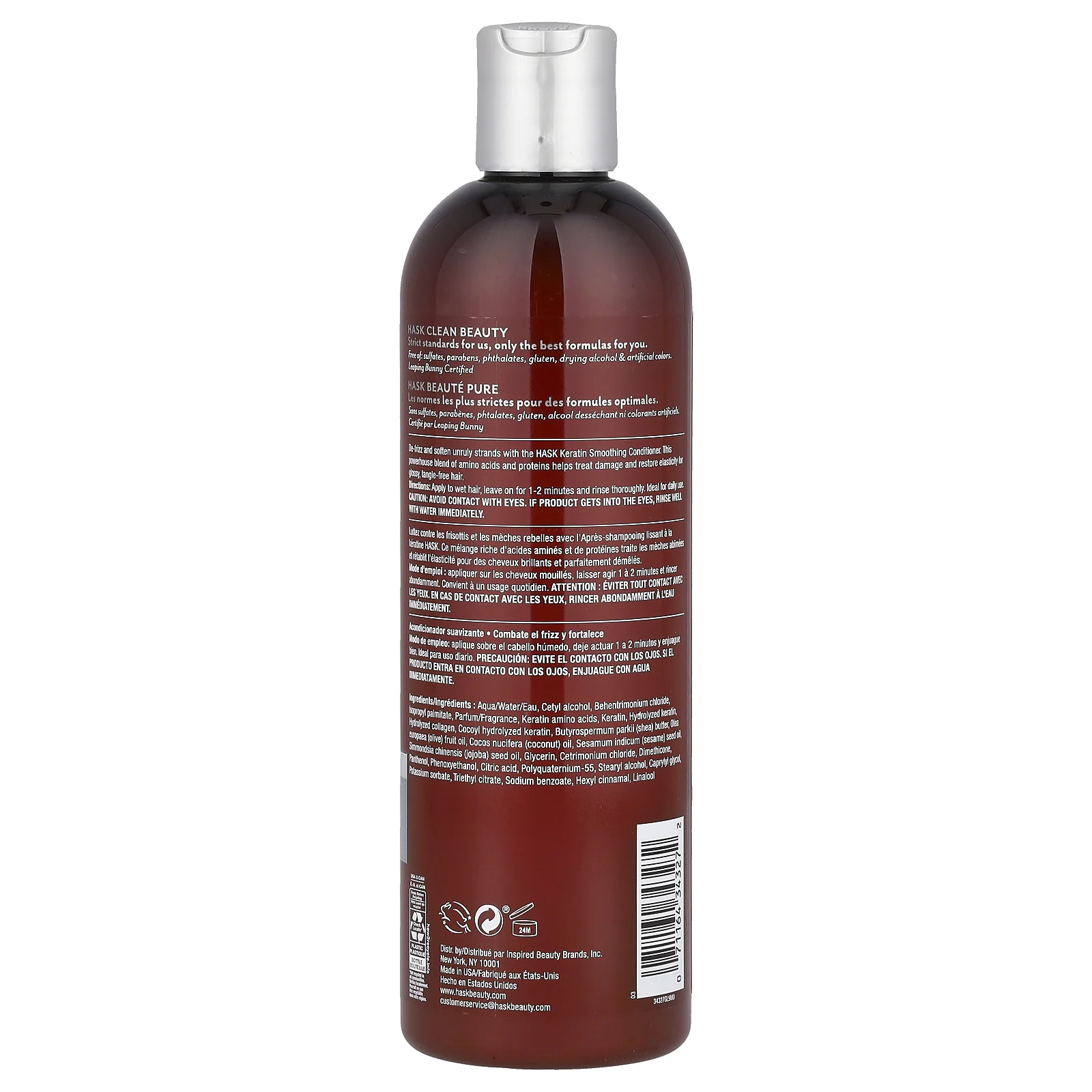Hask Beauty, Keratin Protein, Разглаживающий кондиционер, 12 жидких унций (355 мл)