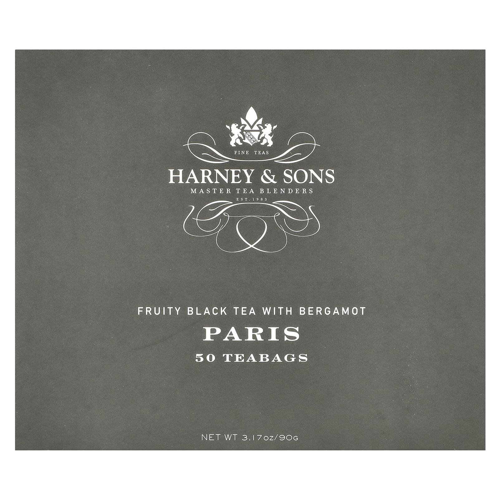 Harney & Sons, Paris, Черный фруктовый чай с бергамотом, 50 чайных пакетиков, 3,17 унции (90 г)