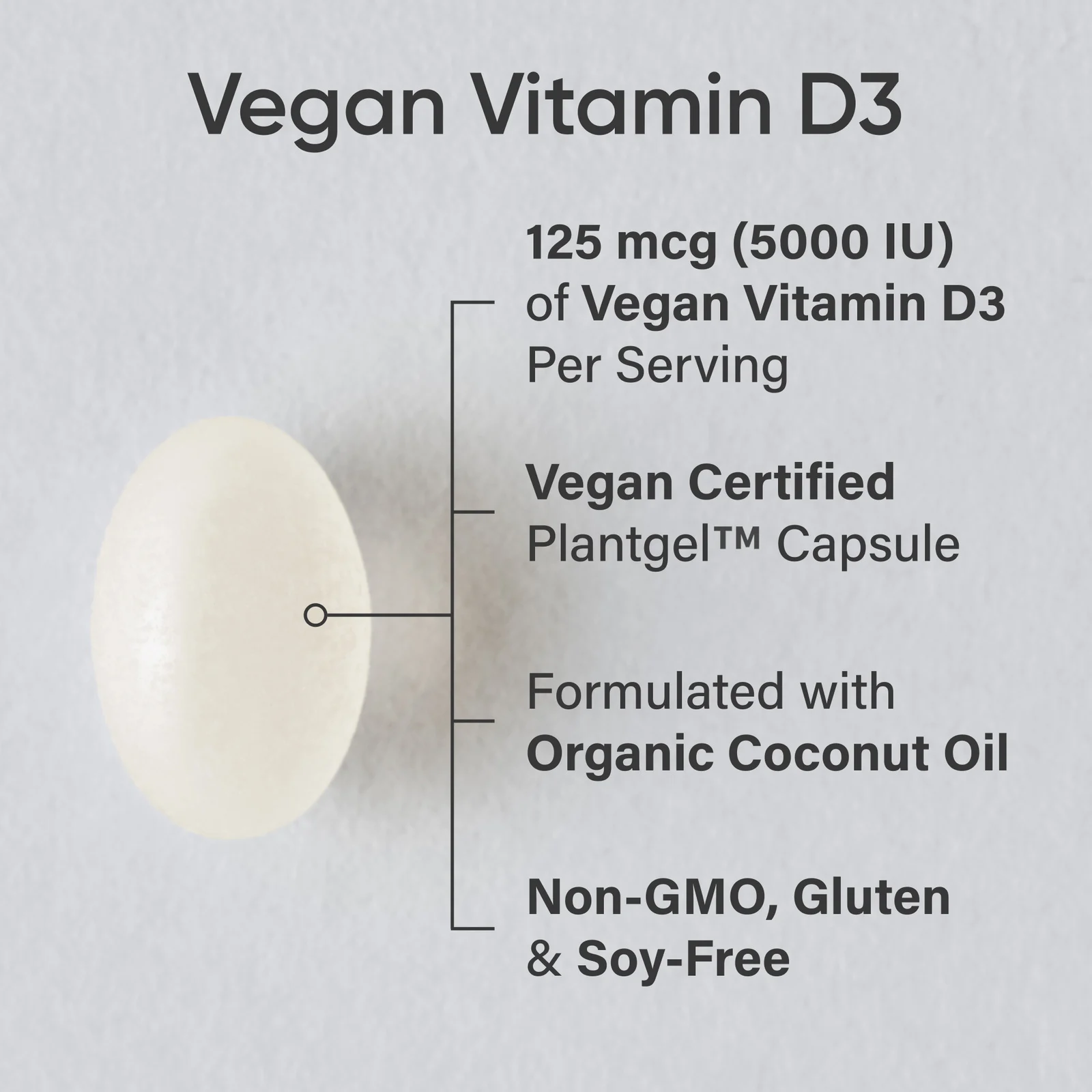 Sports Research, витамин D3 для веганов, 125 мкг (5000 МЕ), 60 растительных капсул