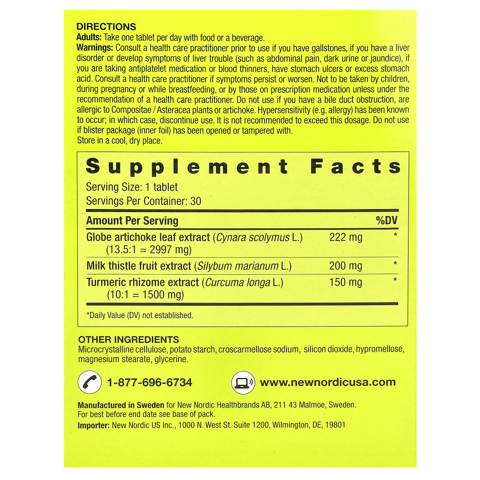 New Nordic, Активная печень, 30 таблеток