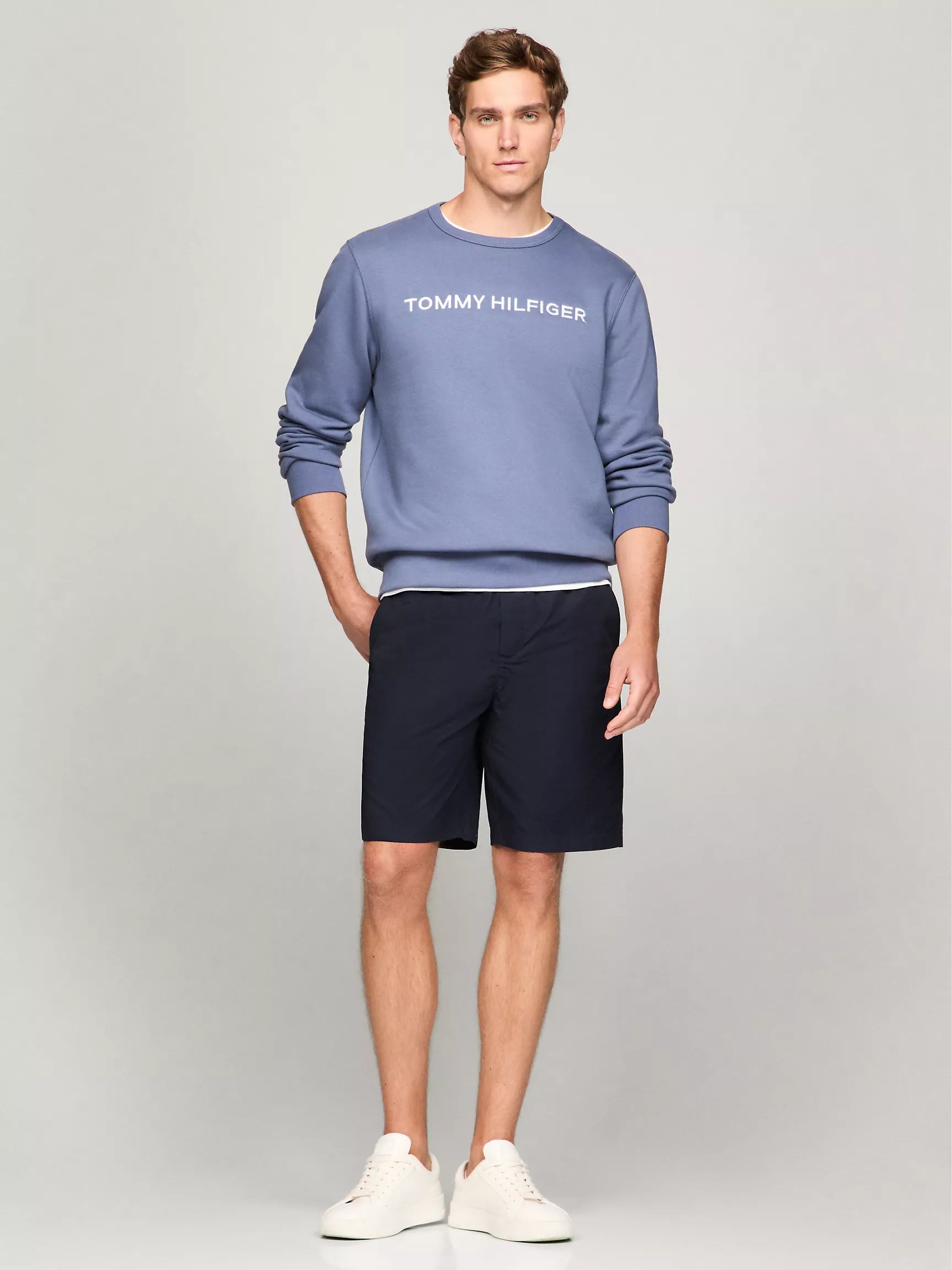 Мужская толстовка Tommy Hilfiger, Свитшот с вышитым логотипом Hilfiger Icon