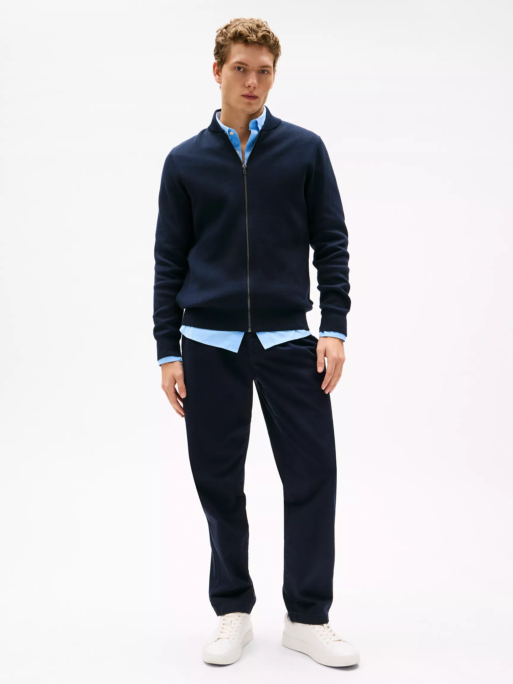 Мужской свитер Tommy Hilfiger, Хлопковый бейсбольный кардиган на молнии