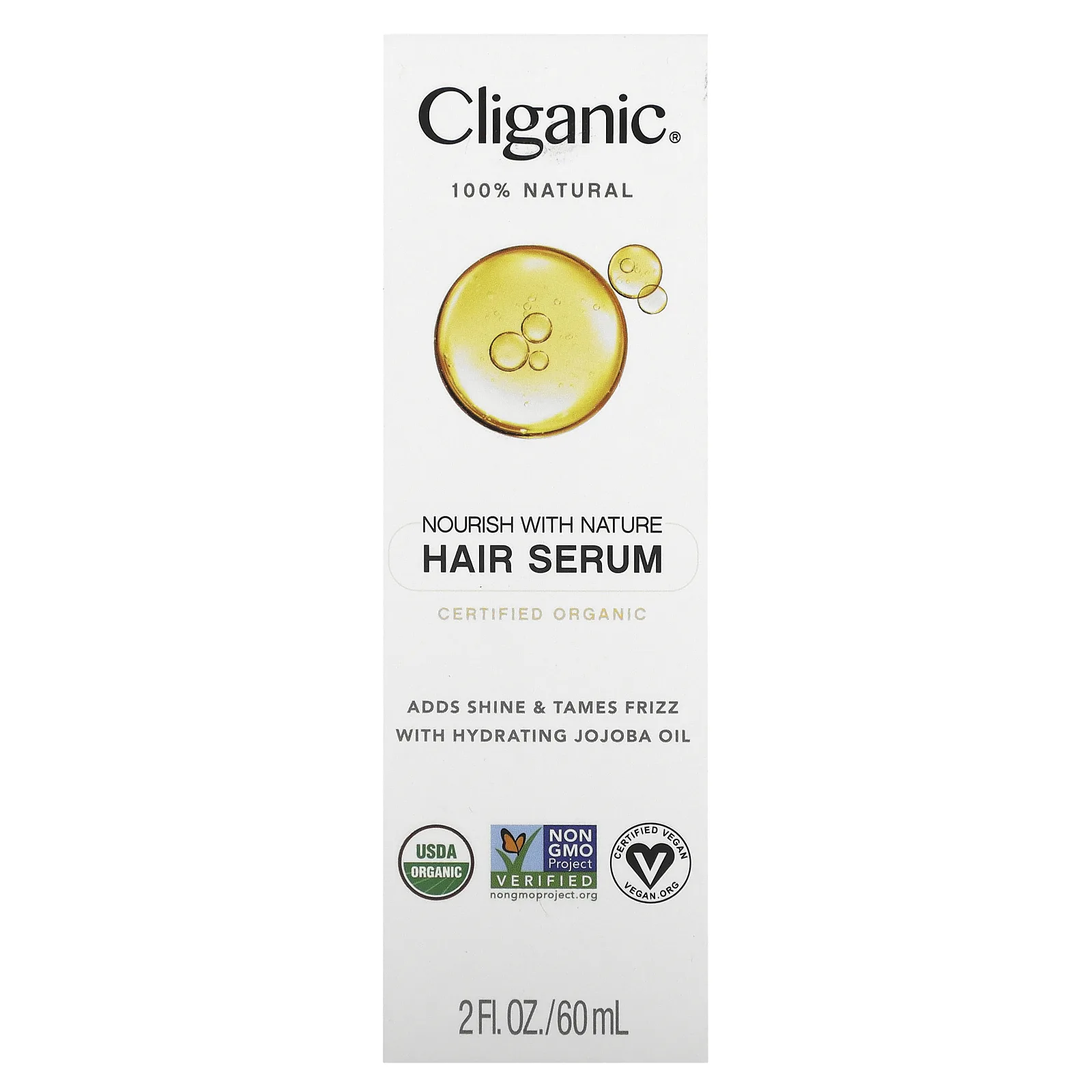 Cliganic, 100% натуральная сыворотка для волос, 60 мл (2 жидк. Унции)