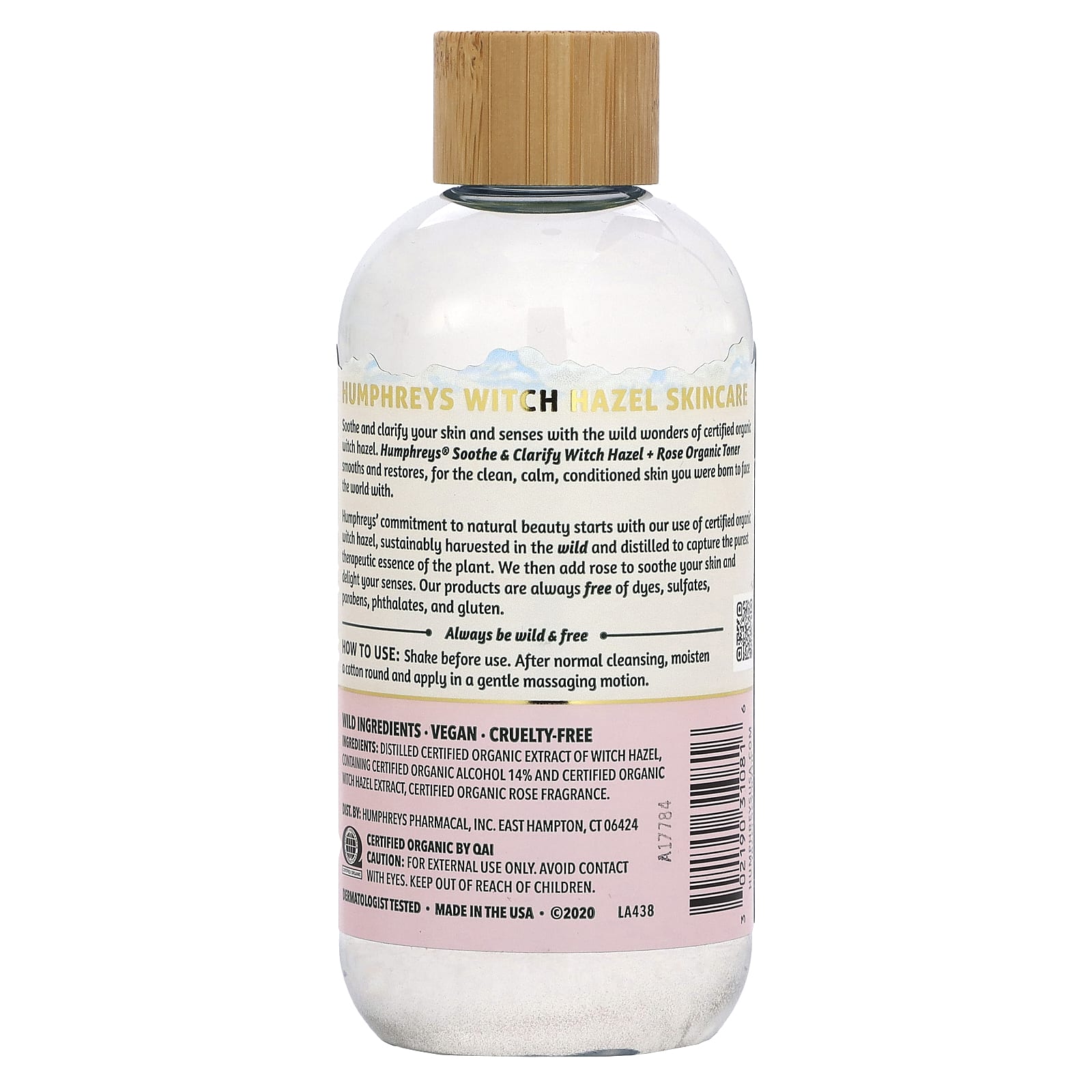 Humphreys, Witch Hazel, органический тоник с розой, успокаивает и очищает, 236 мл (8 жидк. Унций)