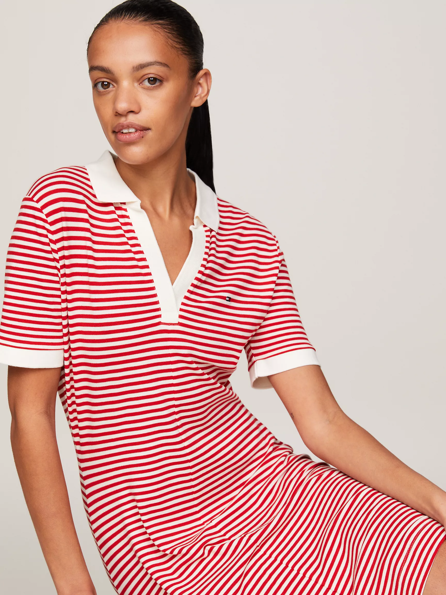 Женское платье Tommy Hilfiger, Полосатое поло-платье с открытым воротником