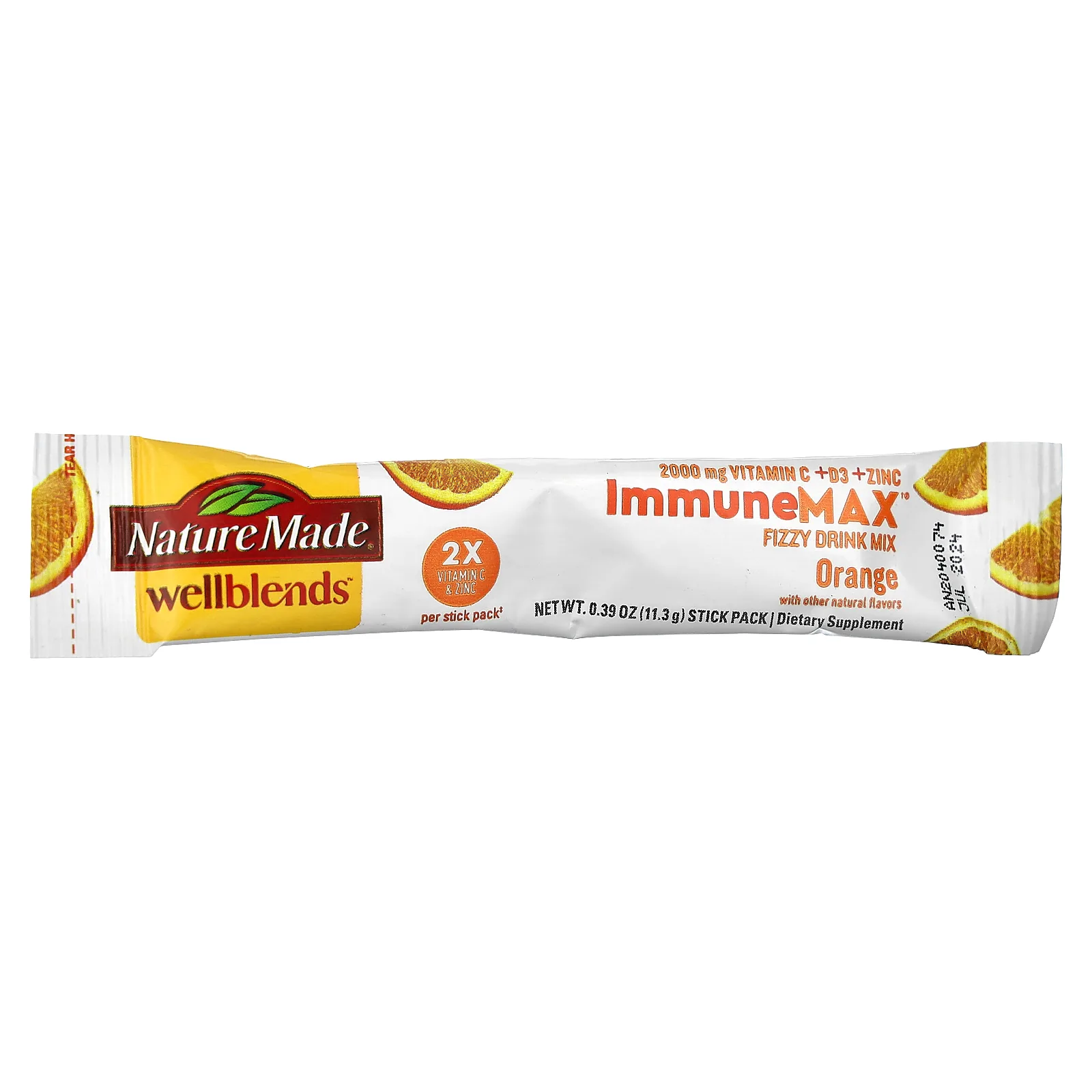 Nature Made, Wellblends, ImmuneMax, со вкусом апельсина, 30 пакетиков по 11,3 г (0,39 унции)