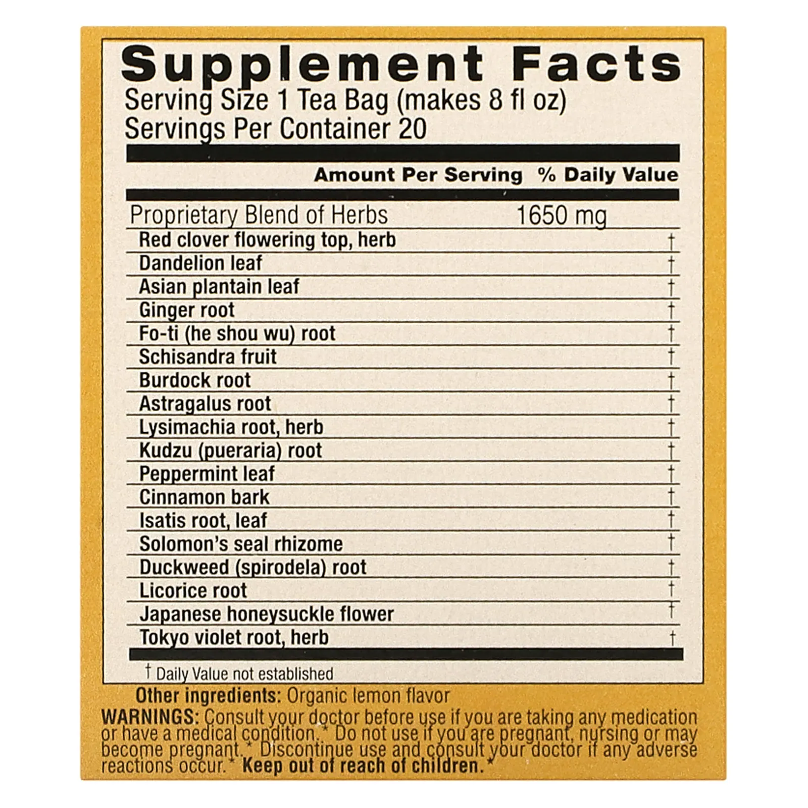 Triple Leaf Tea, Detox, без кофеина, 20 чайных пакетиков, 33 г (1,16 унции)