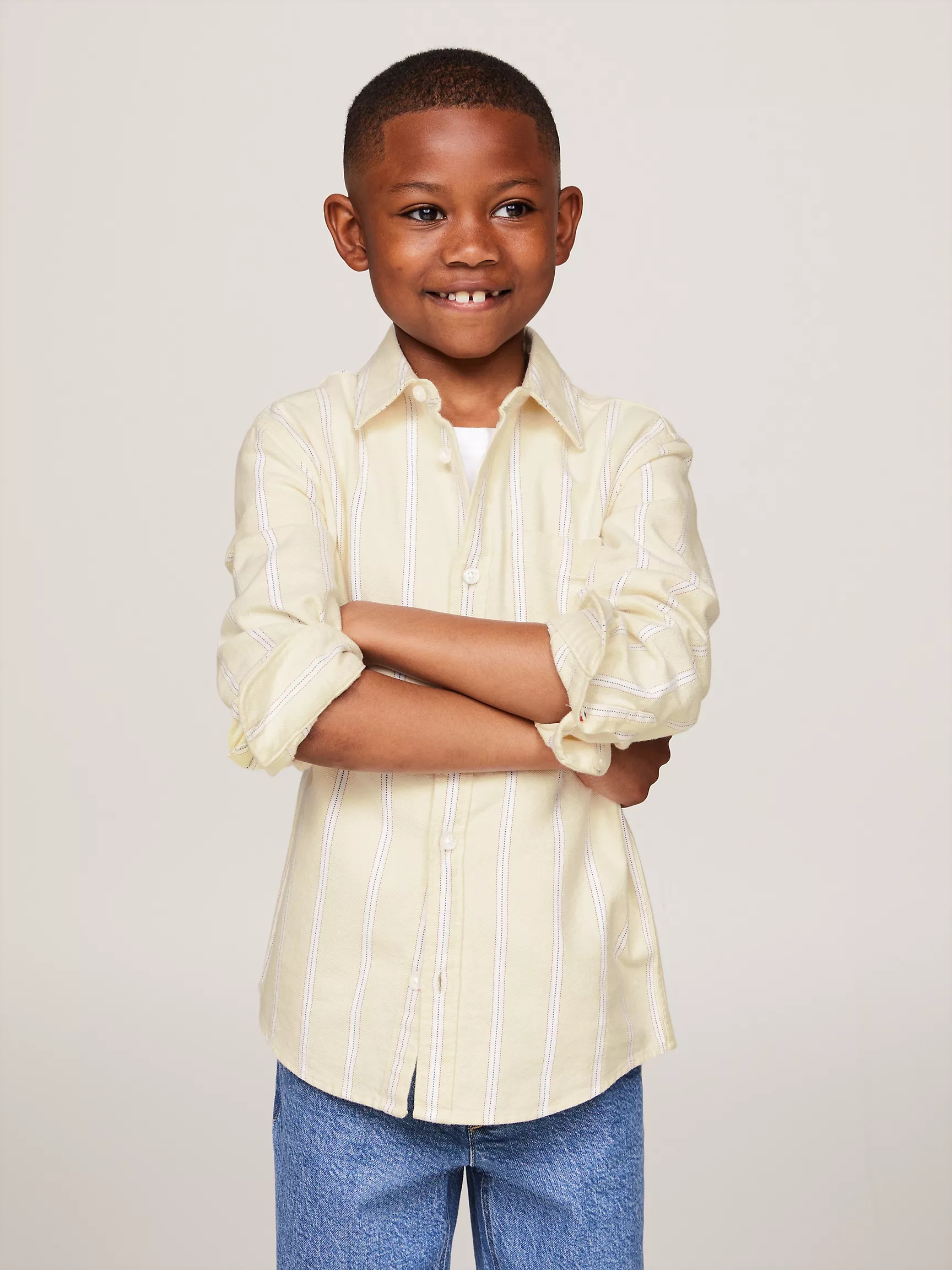 Рубашка для мальчика Tommy Hilfiger, Детская рубашка с длинным рукавом в полоску