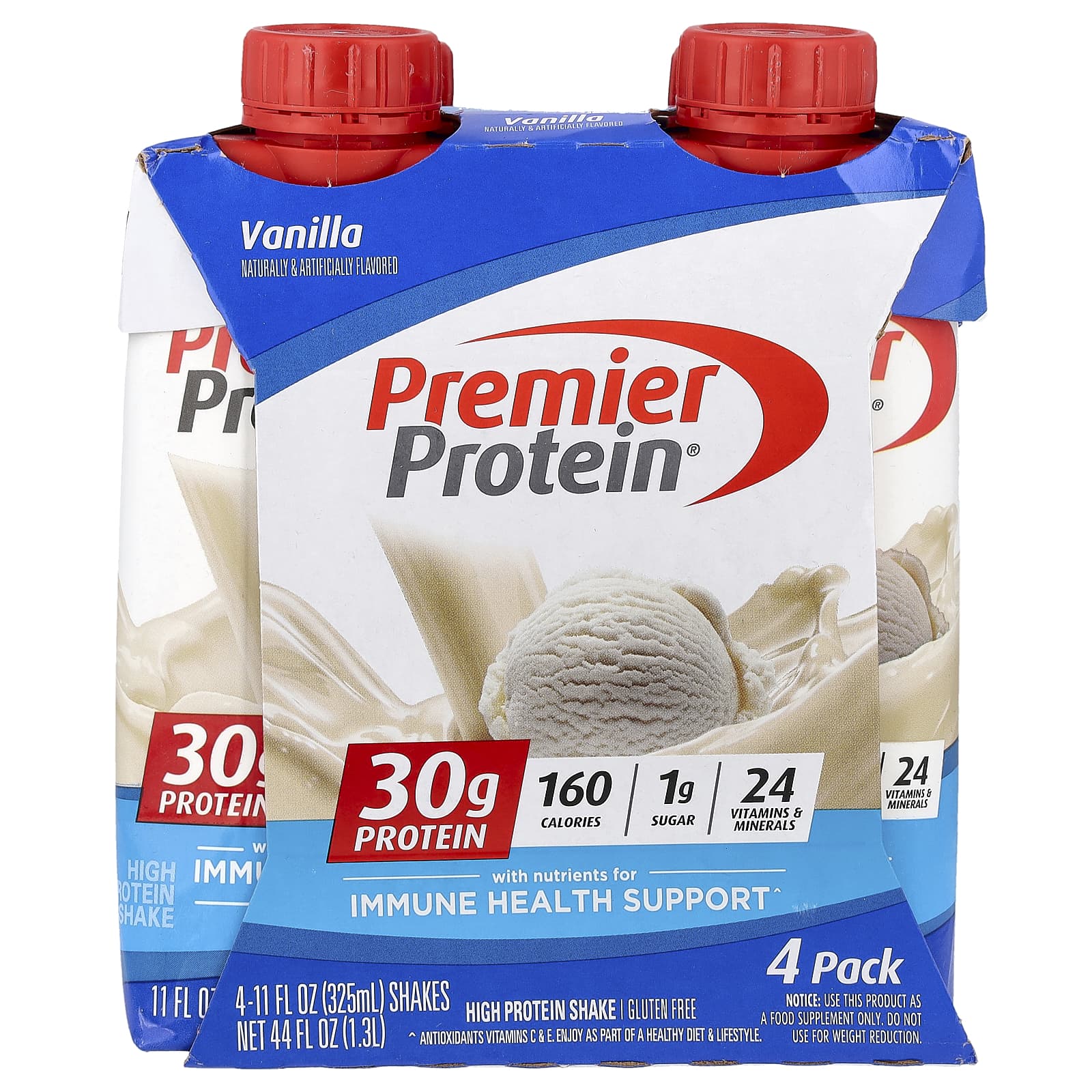Premier Protein, высокопротеиновый коктейль, ванильный вкус, 4 шт. по 325 мл (11 жидк. унций)