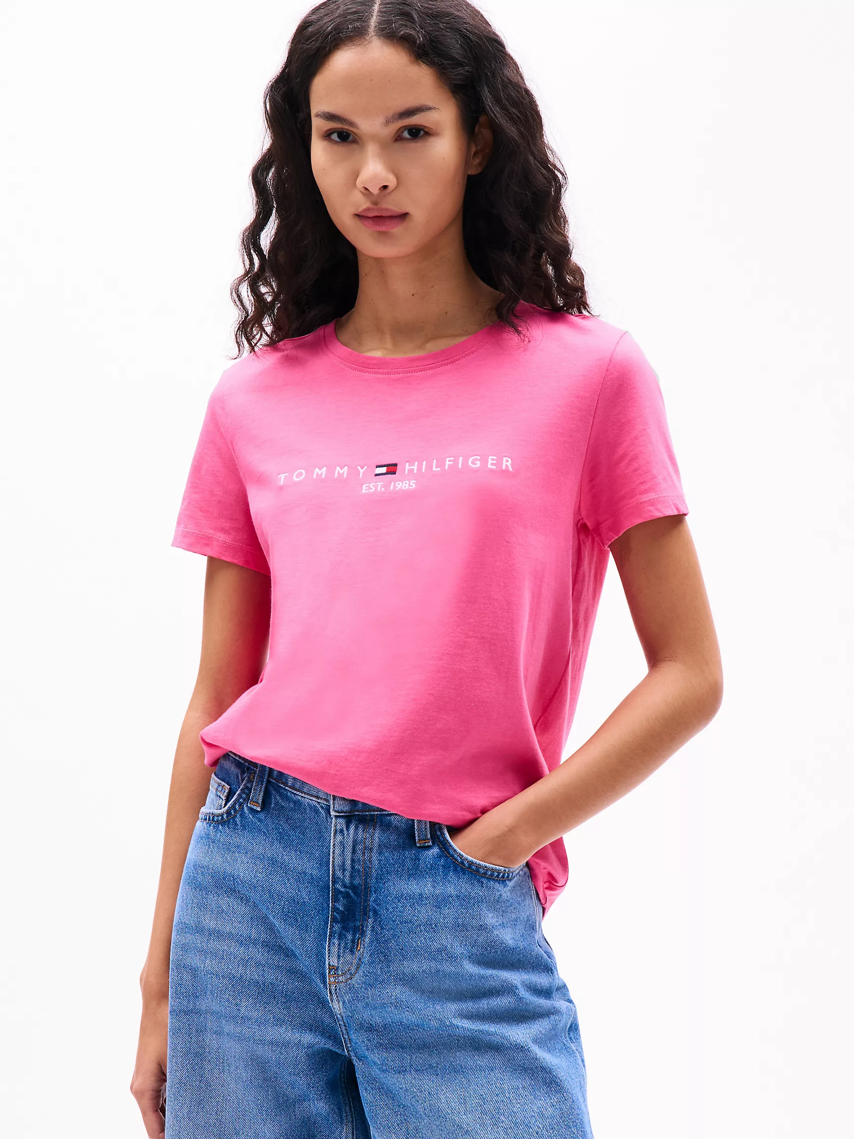 Женская футболка Tommy Hilfiger, Футболка с вышитым логотипом Tommy