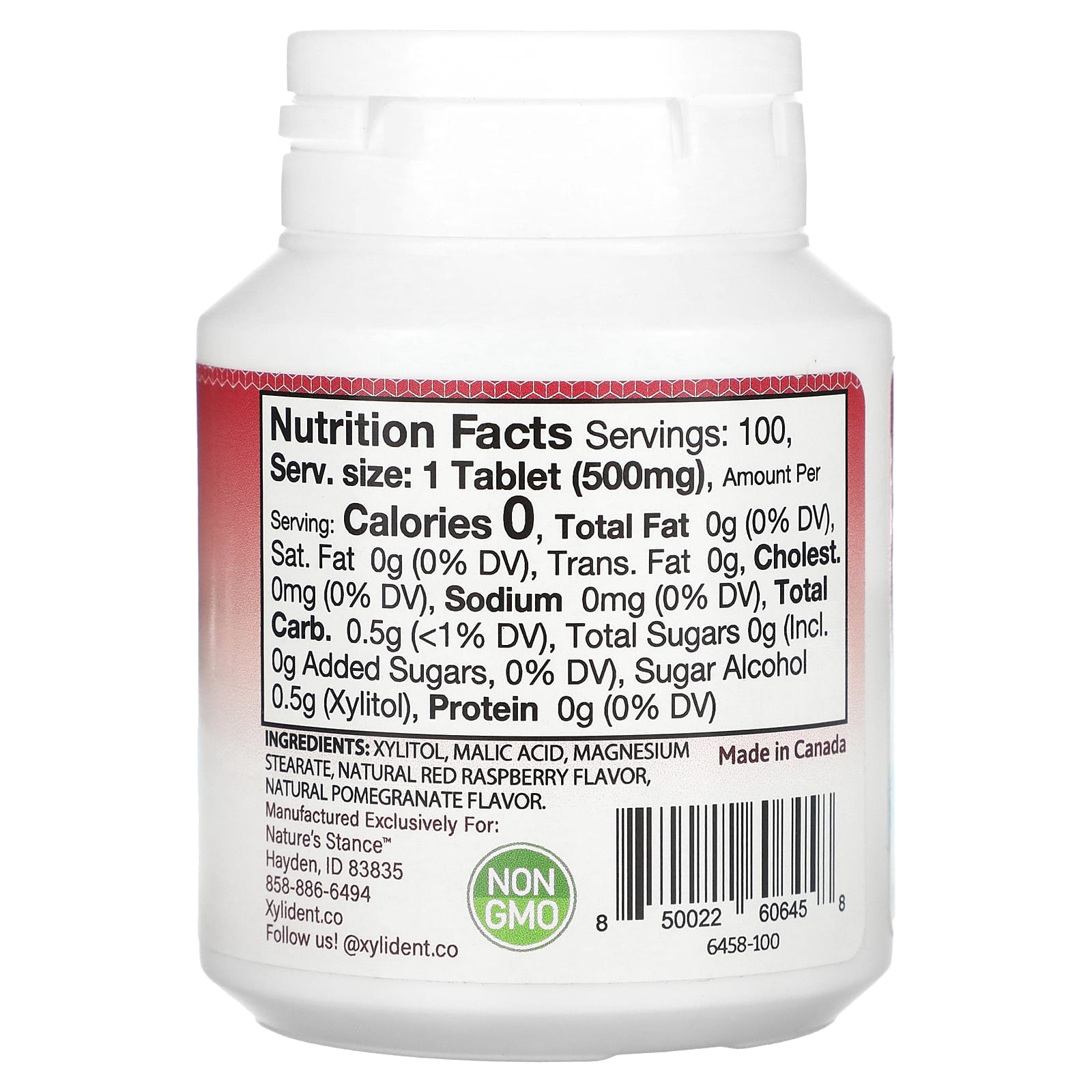 XyliDENT, Dry Mouth, увлажняющие таблетки с ксилитолом, гранат и малина, 100 таблеток