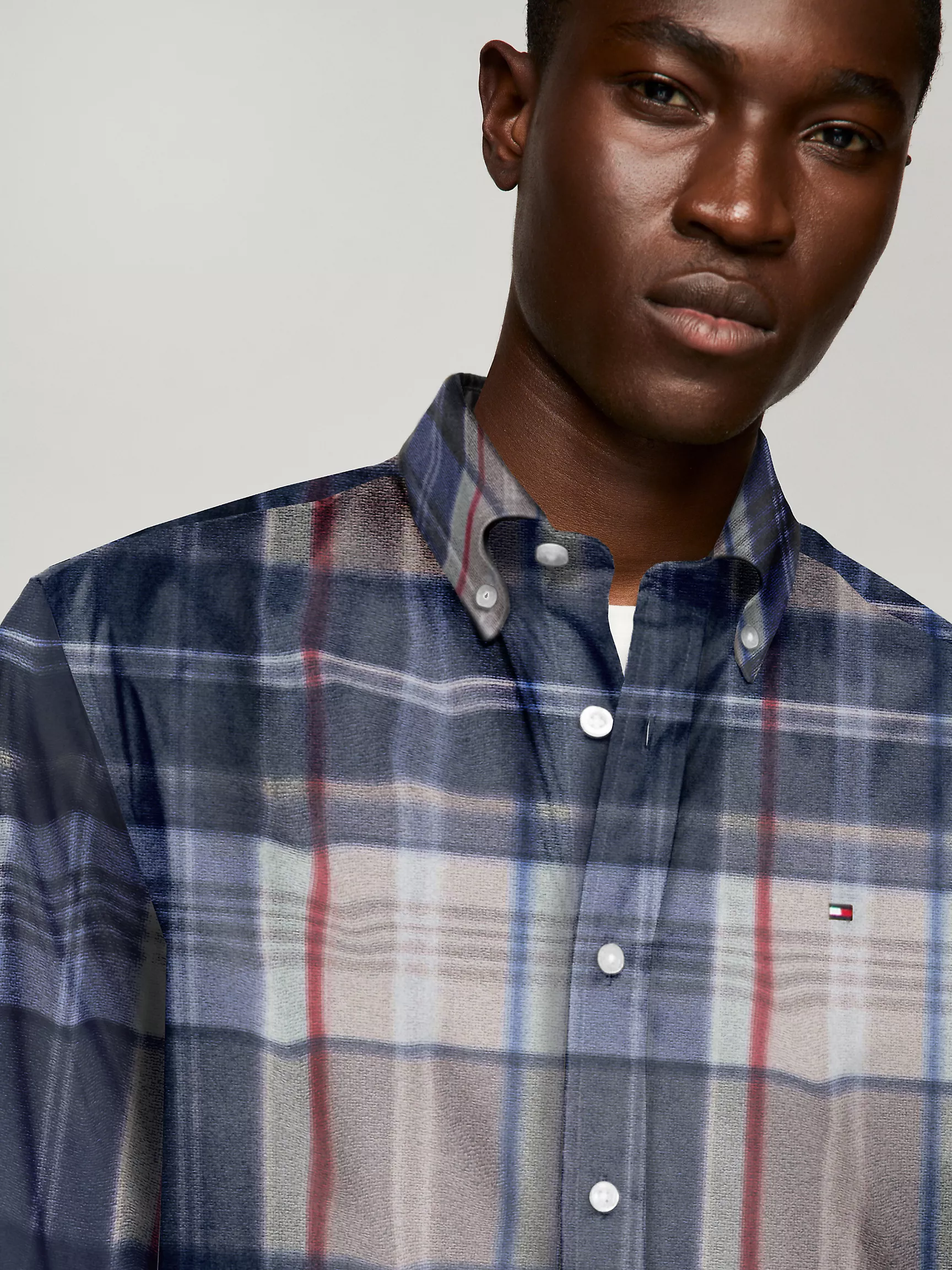 Мужская рубашка Tommy Hilfiger, Клетчатая рубашка стандартного кроя в стиле Colorblock