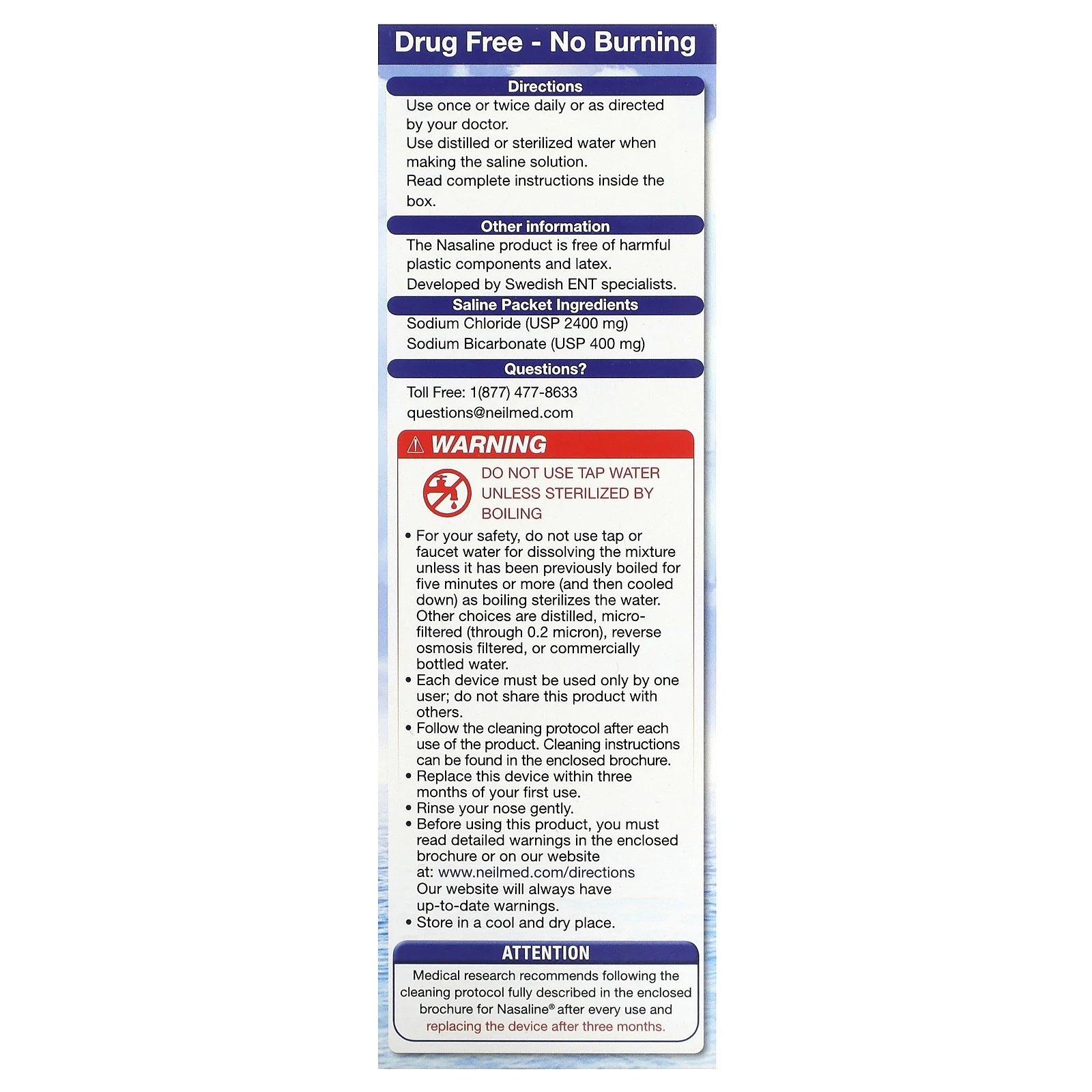 Squip, Nasaline, система промывания носа, набор из 54 предметов