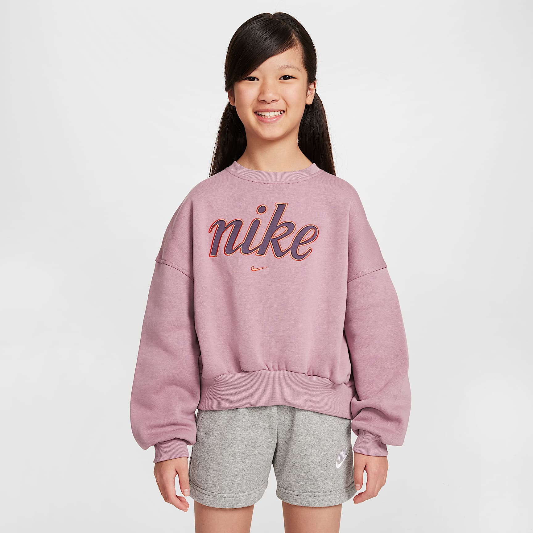 Nike Sportswear Club Fleece Girls' Boxy Crew-Neck Sweatshirt