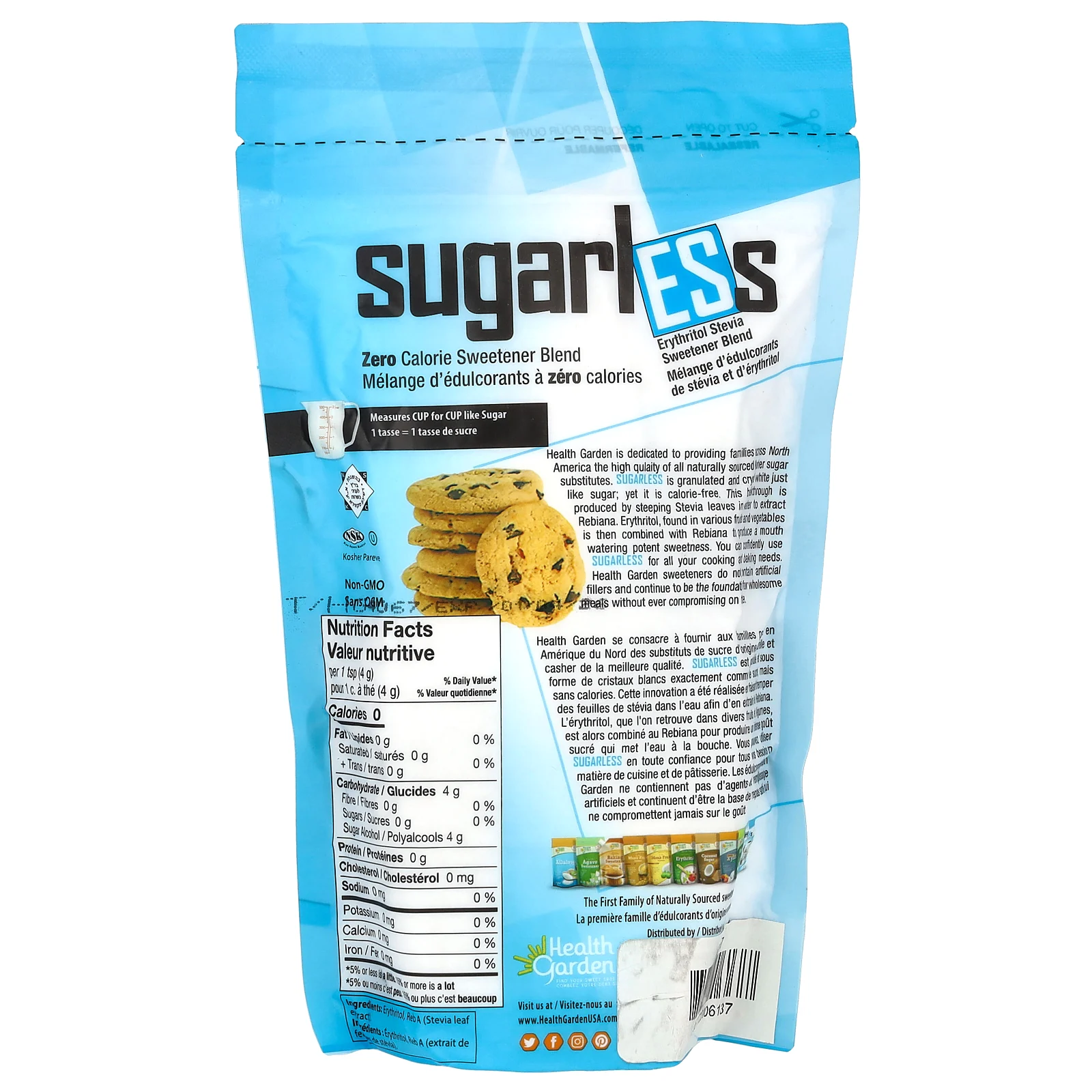 Health Garden, смесь подсластителей с эритритолом и стевией, без сахара, 453 г