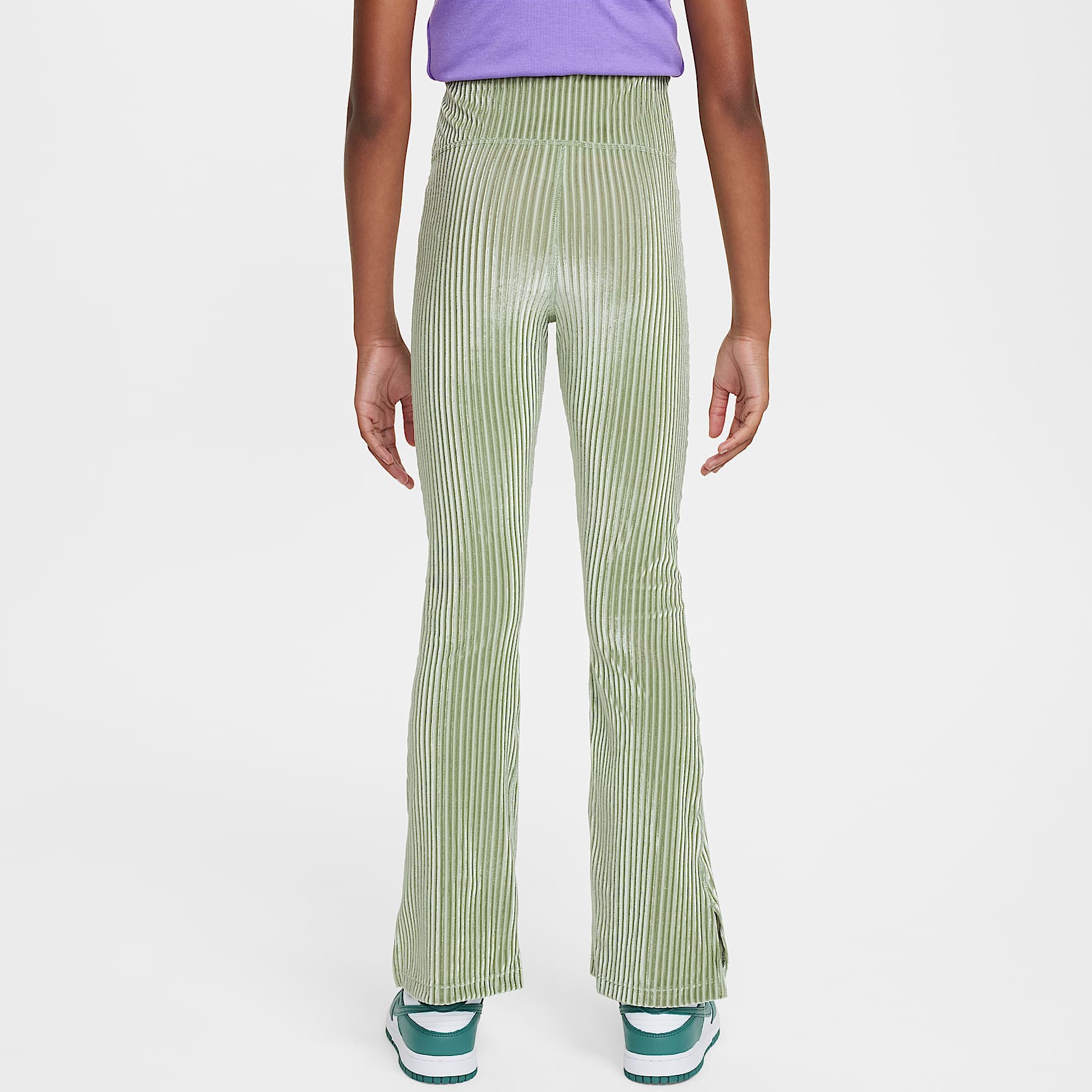 Nike Sportswear Big Kids' (Girls') High-Waisted Flared Ribbed Leggings