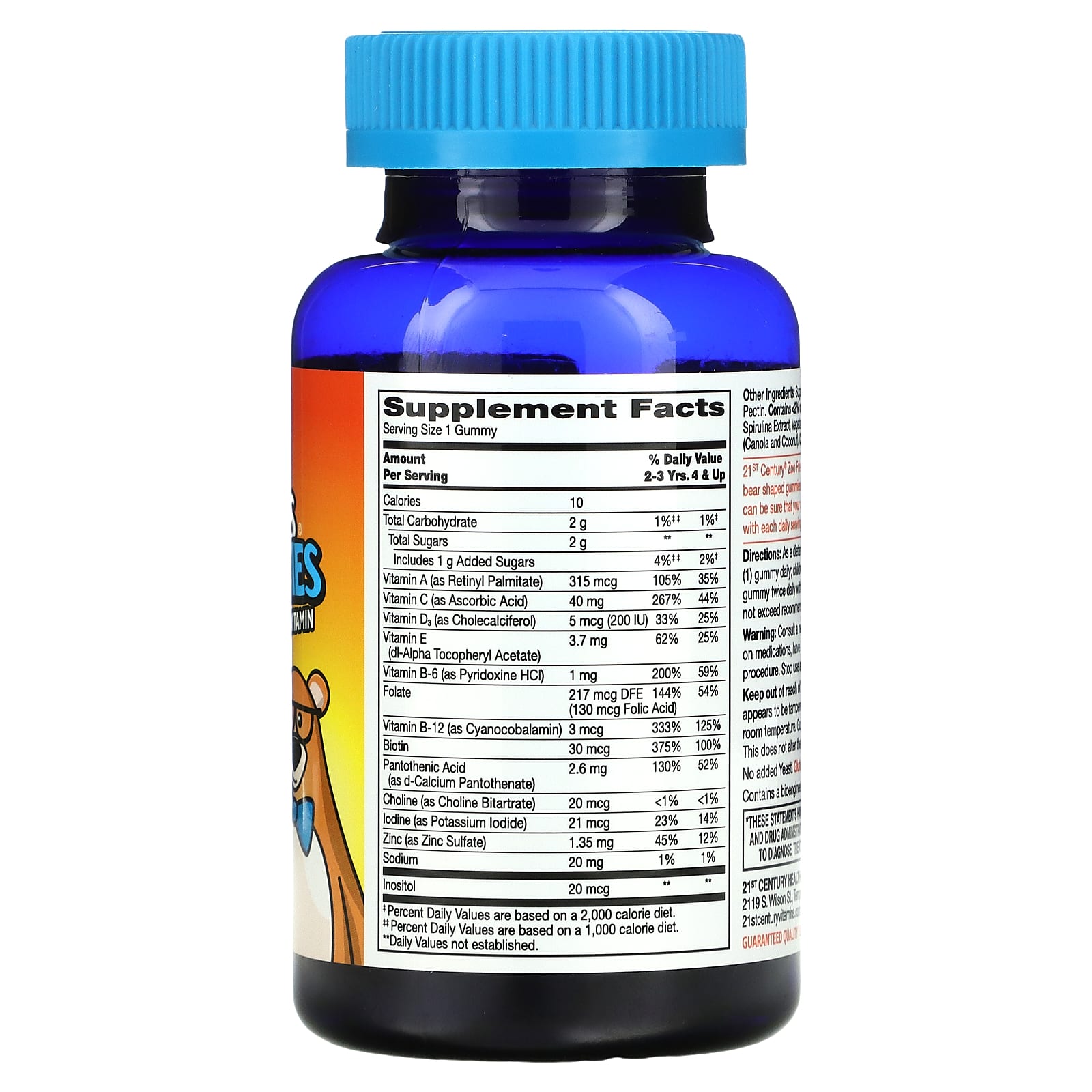 21st Century, Zoo Friends, мультивитаминные жевательные мармеладки, плюс дополнительный витамин C, фрукты с отличным вкусом, 60 жевательных таблеток