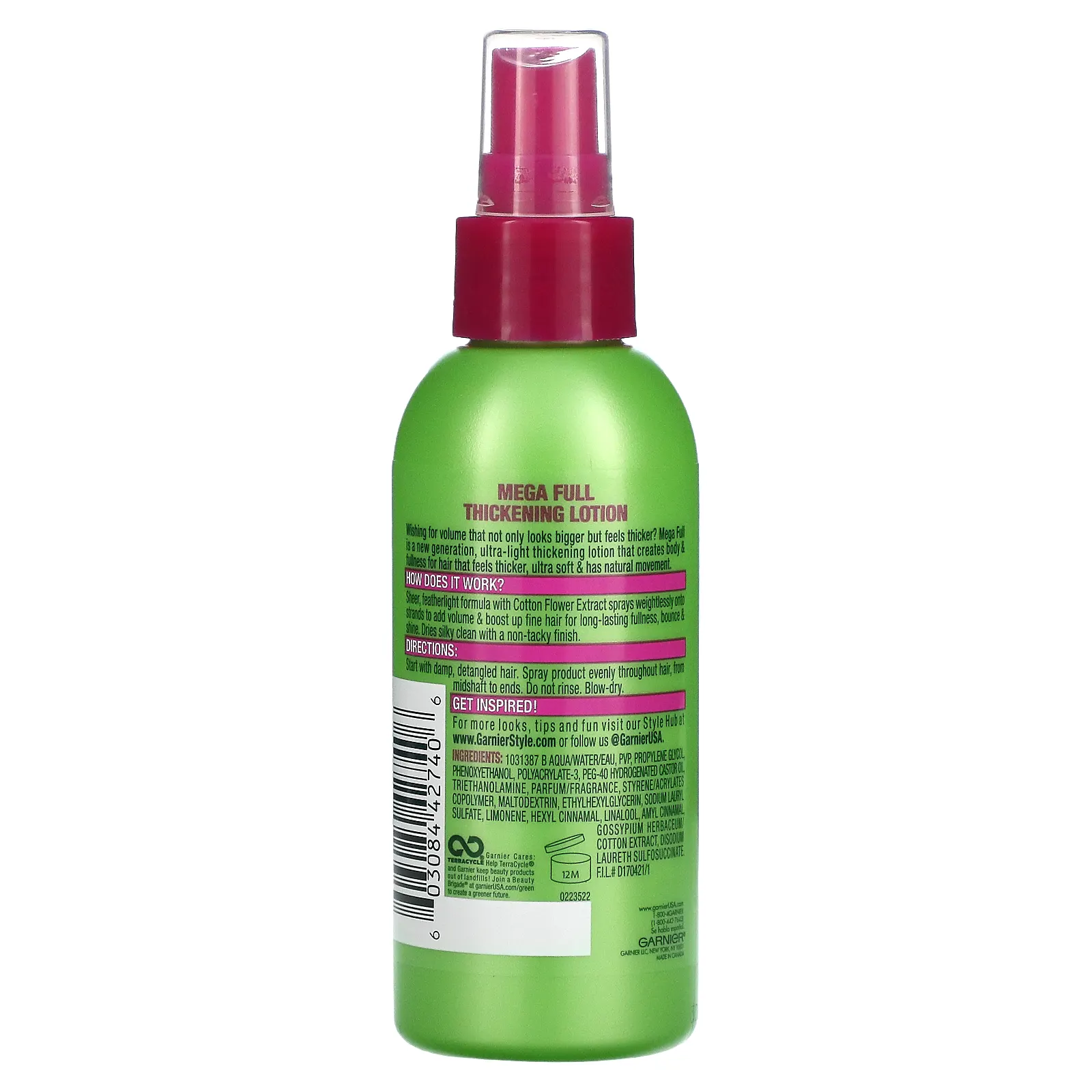 Garnier, Fructis Style, Mega Full, уплотняющий лосьон, 145 мл