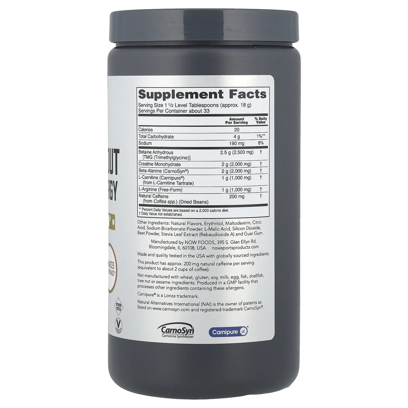 NOW Foods, Sports, перед тренировкой, повышенная энергия, арбуз, 600 г (21,16 унции)