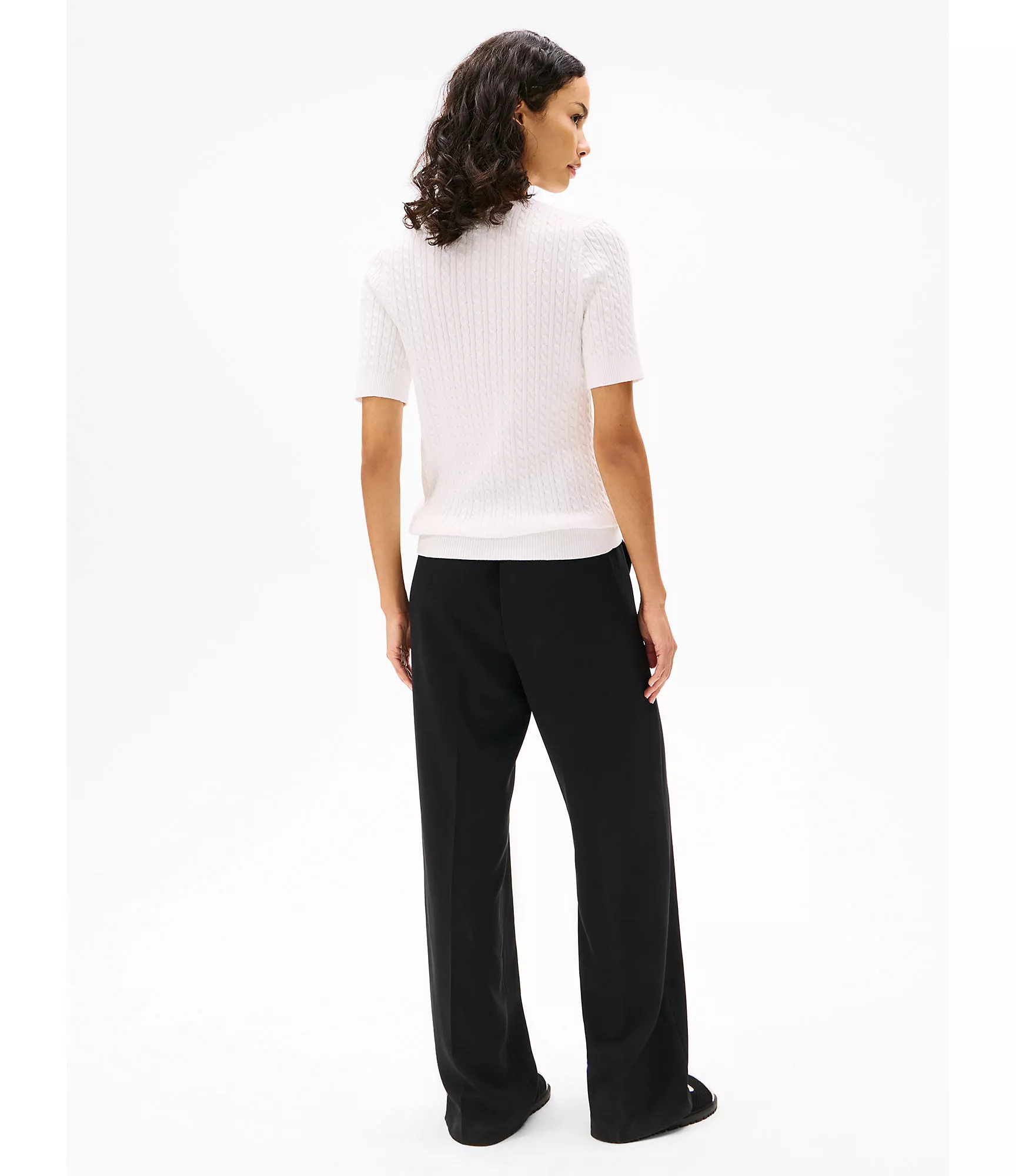 Женский свитер Tommy Hilfiger, Свитер с коротким рукавом и узором "косы"